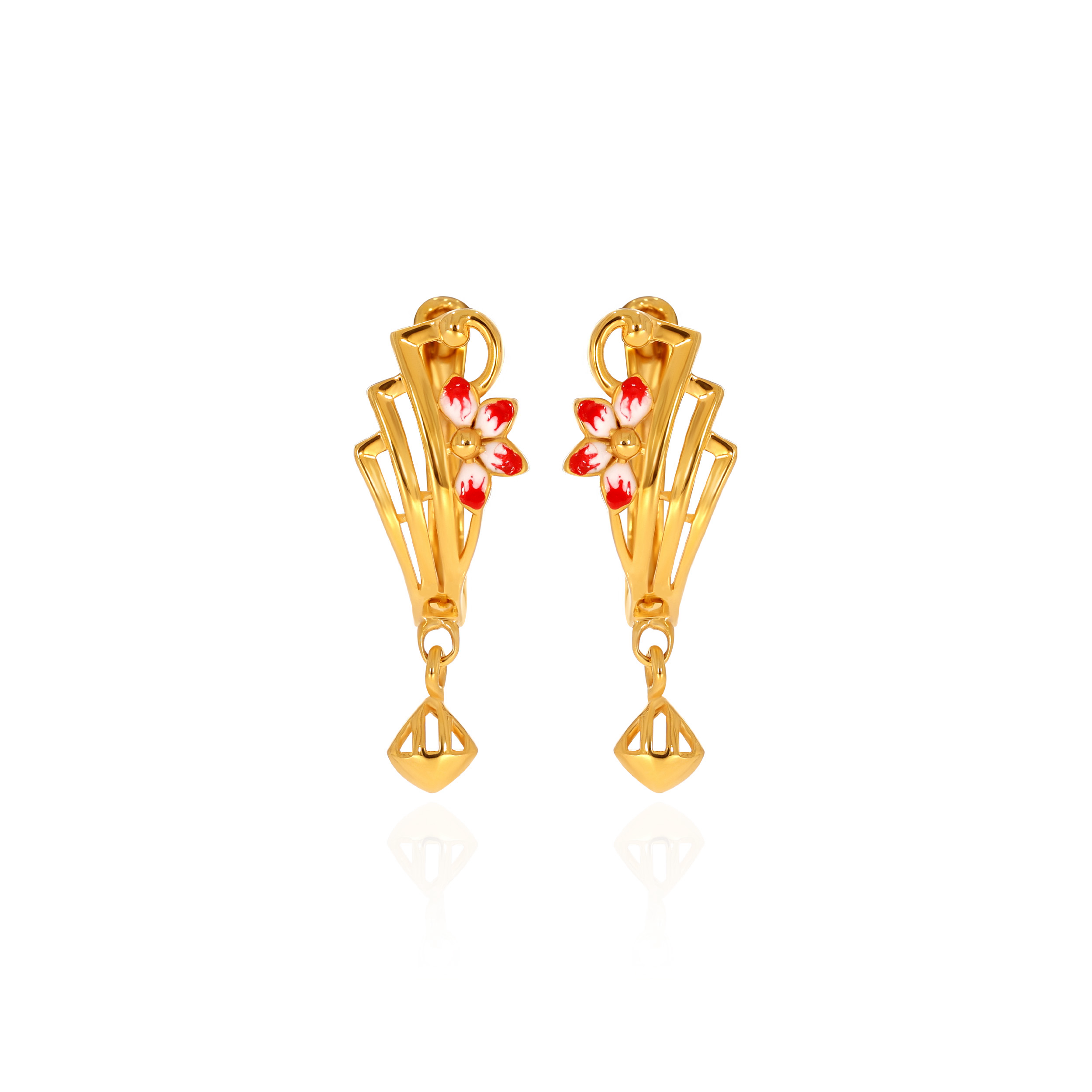 Floral Treasure Gold Hoop Earrings - Senco Gold and Diamonds