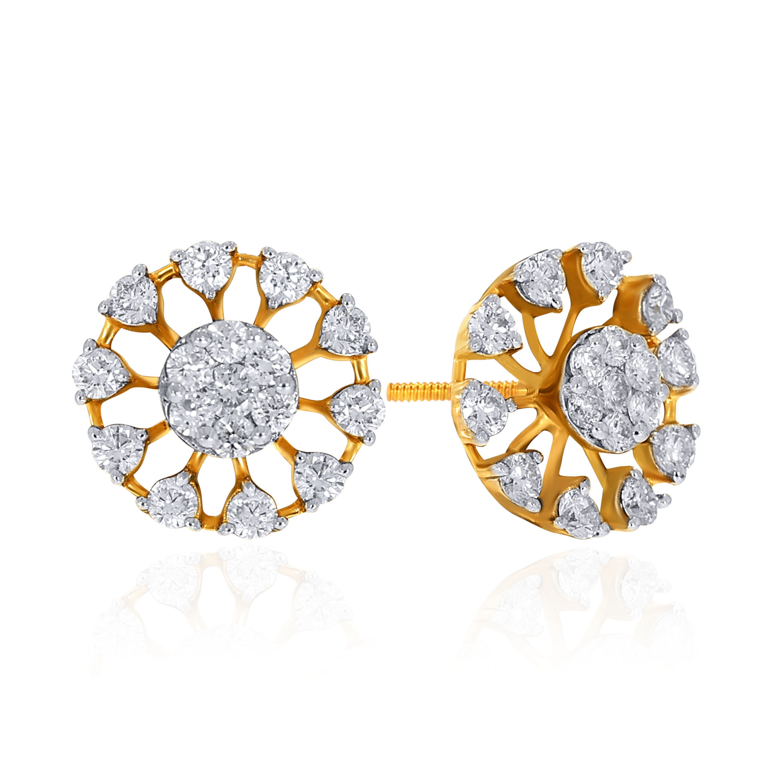 14K Yellow Gold Diamond Studs Earrings-DT-D000635460 - Senco Gold and Diamonds