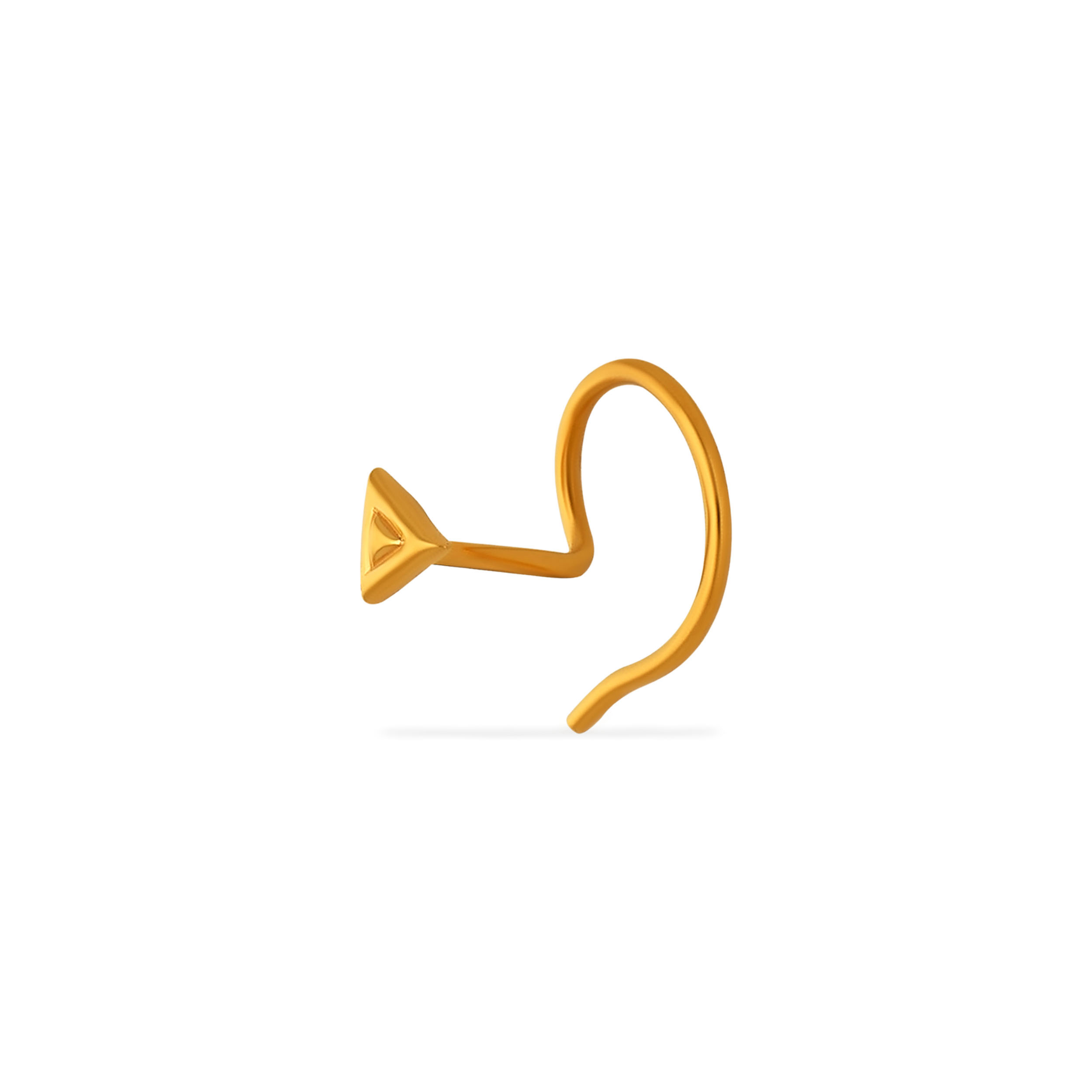 Geo Gleam Gold Nose Pin - Senco Gold and Diamonds