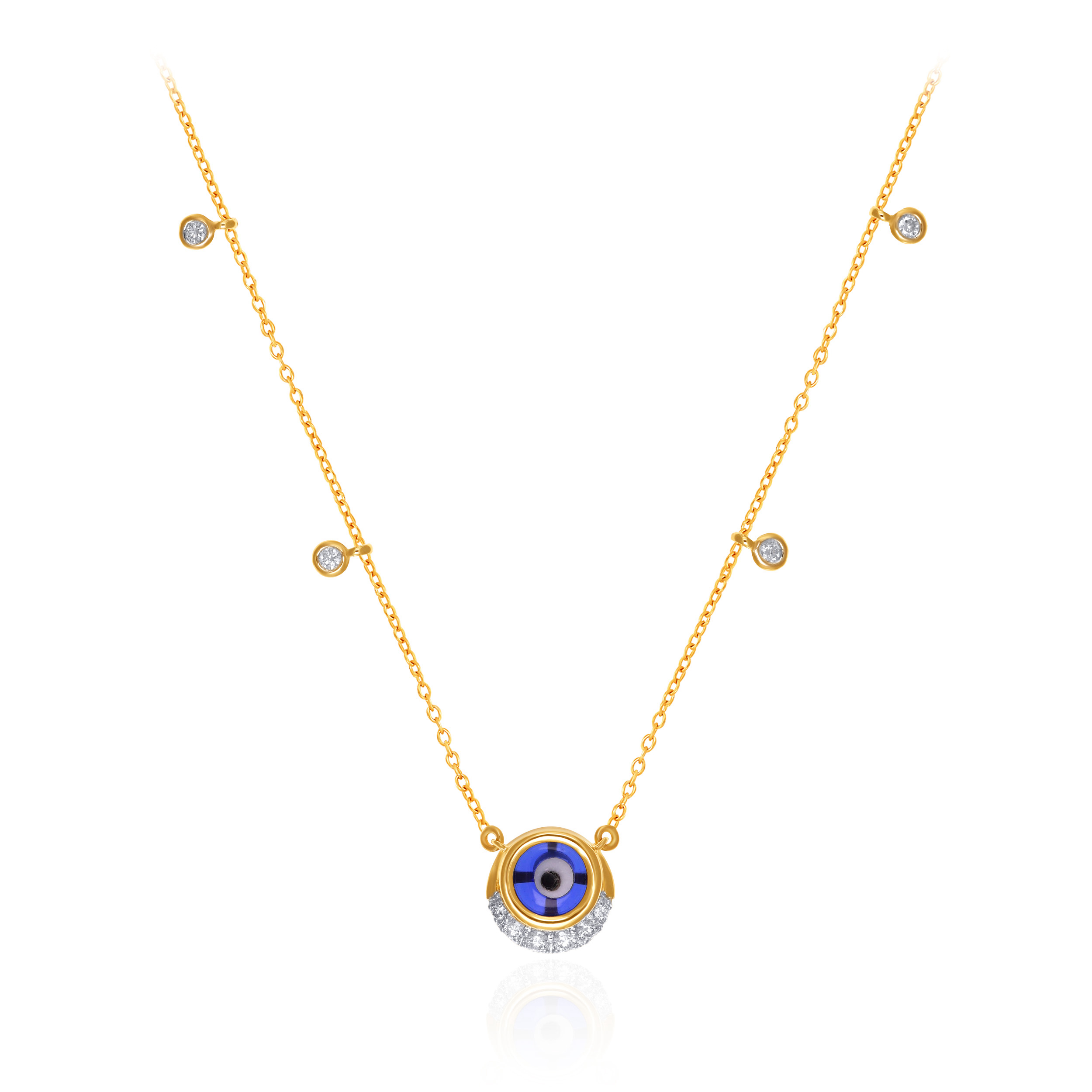 Striking Evil Eye Diamond Chain Pendant - Senco Gold and Diamonds