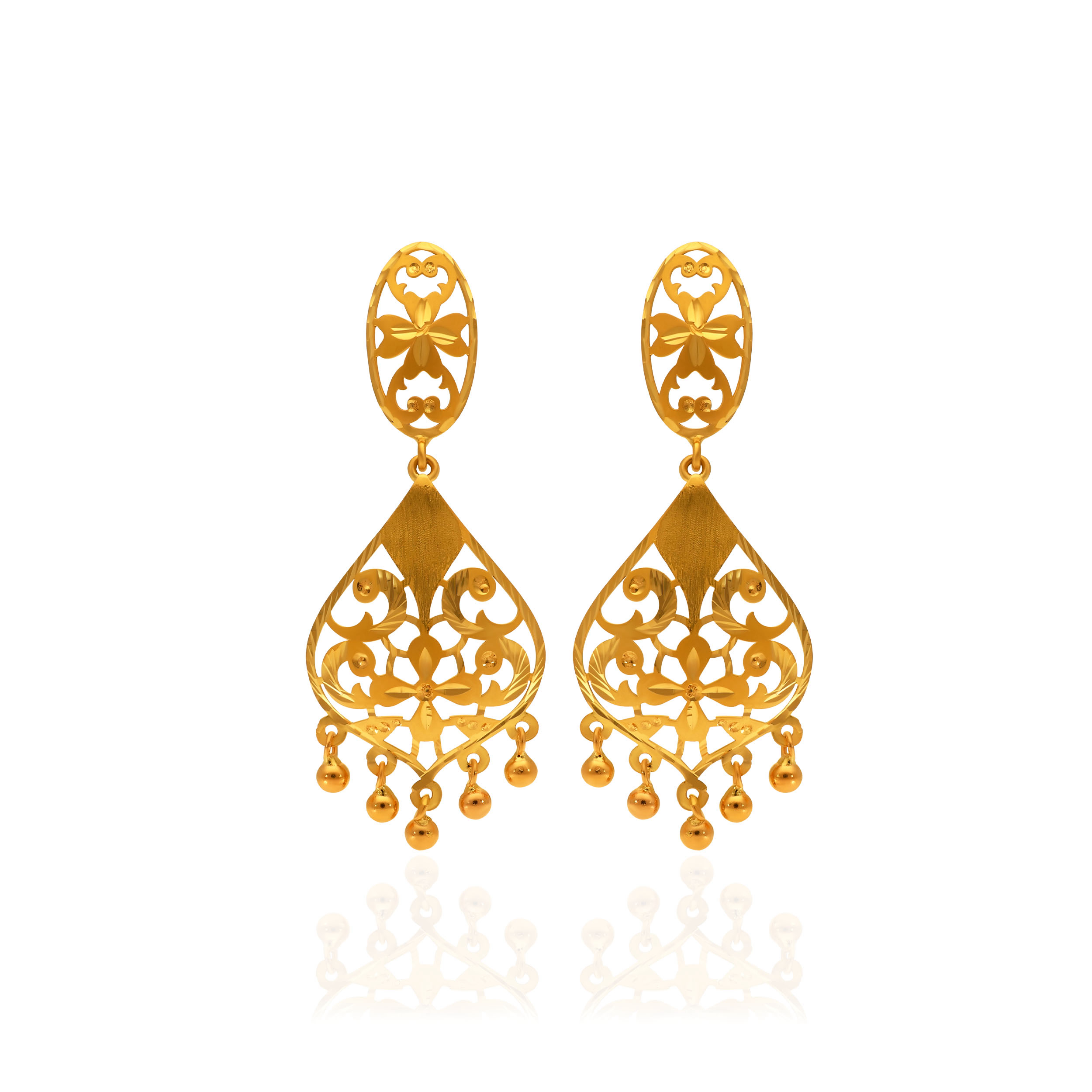 Intrica Filigree Gold Earrings - Senco Gold and Diamonds