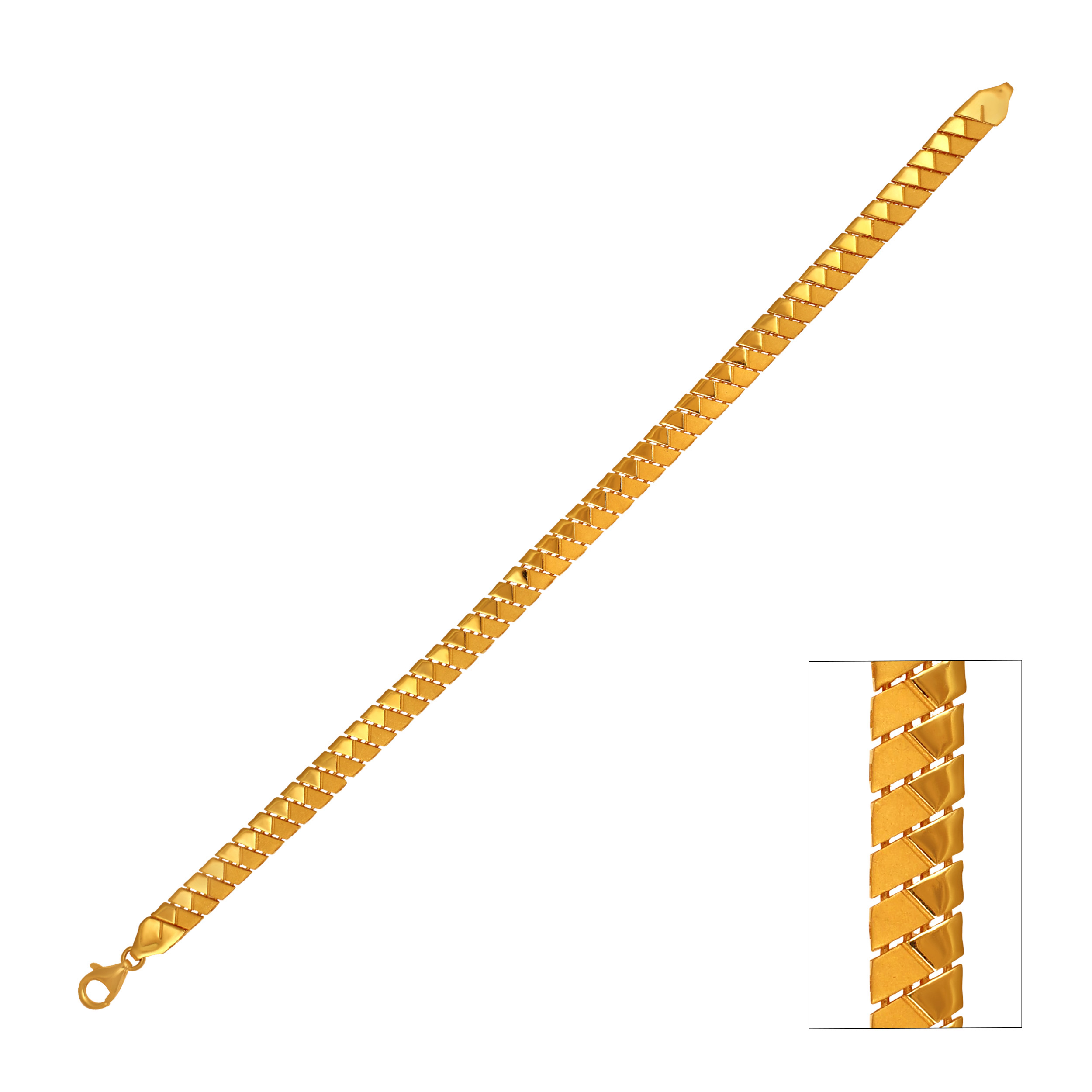 Chevron Link Men's Gold Wristlet - Senco Gold and Diamonds