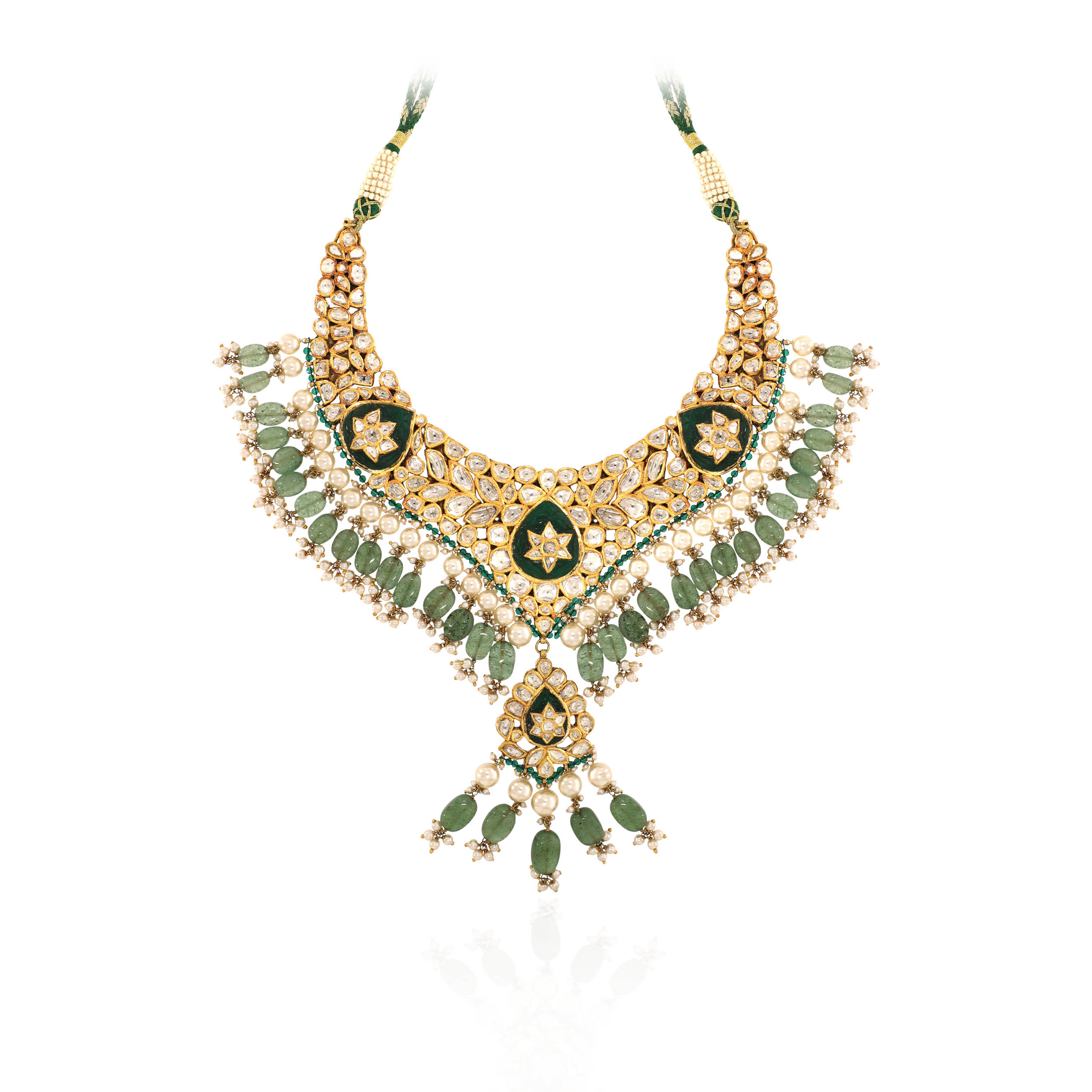 18K Yellow Gold Polki Kundan Necklace-DGN-D000598713 - Senco Gold and Diamonds