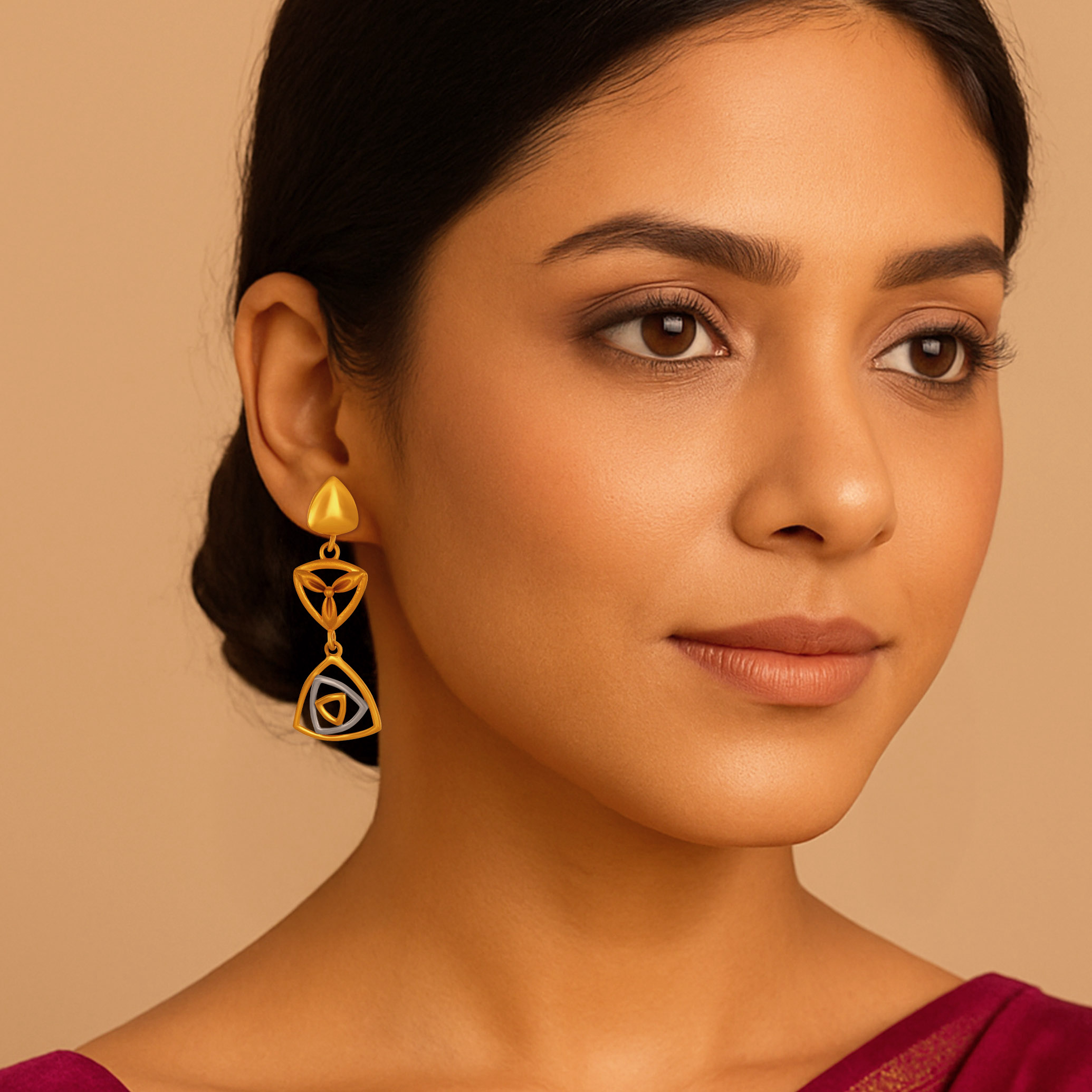Artistic Motif Gold Earrings - Senco Gold and Diamonds