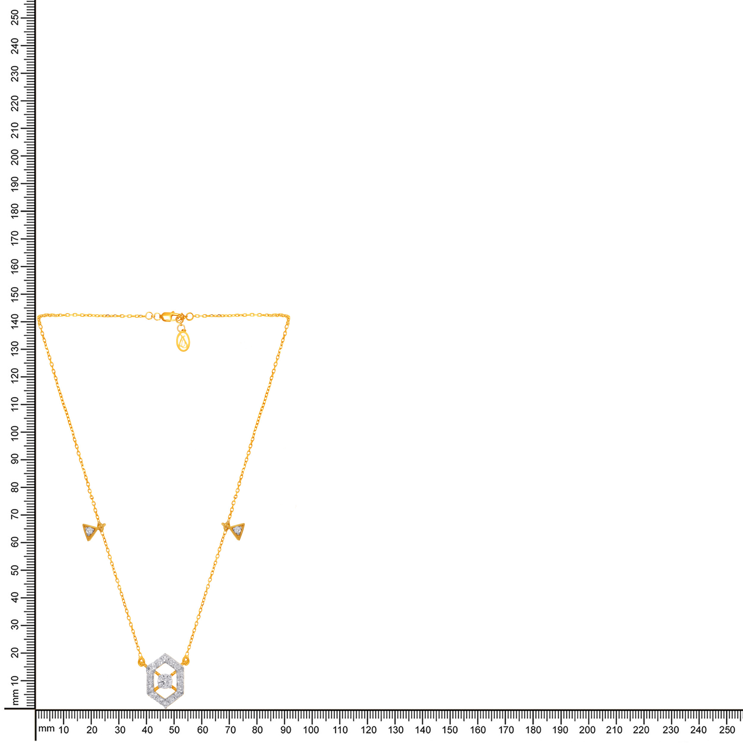 Scintillating Hexagon Solitaire Chain Pendant - Senco Gold and Diamonds