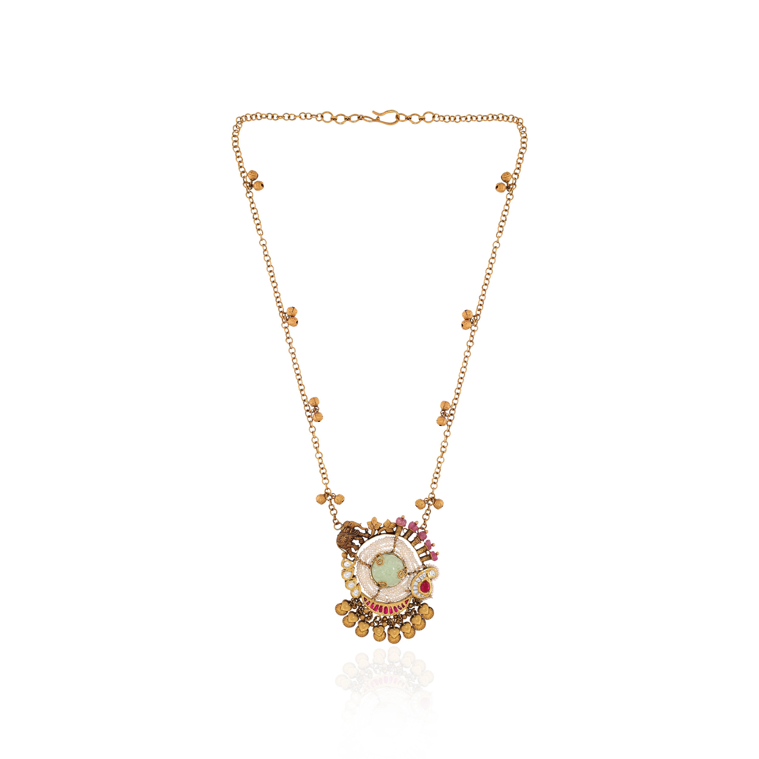 22K Yellow Gold Kundan Necklace-GN-D000782878 - Senco Gold and Diamonds