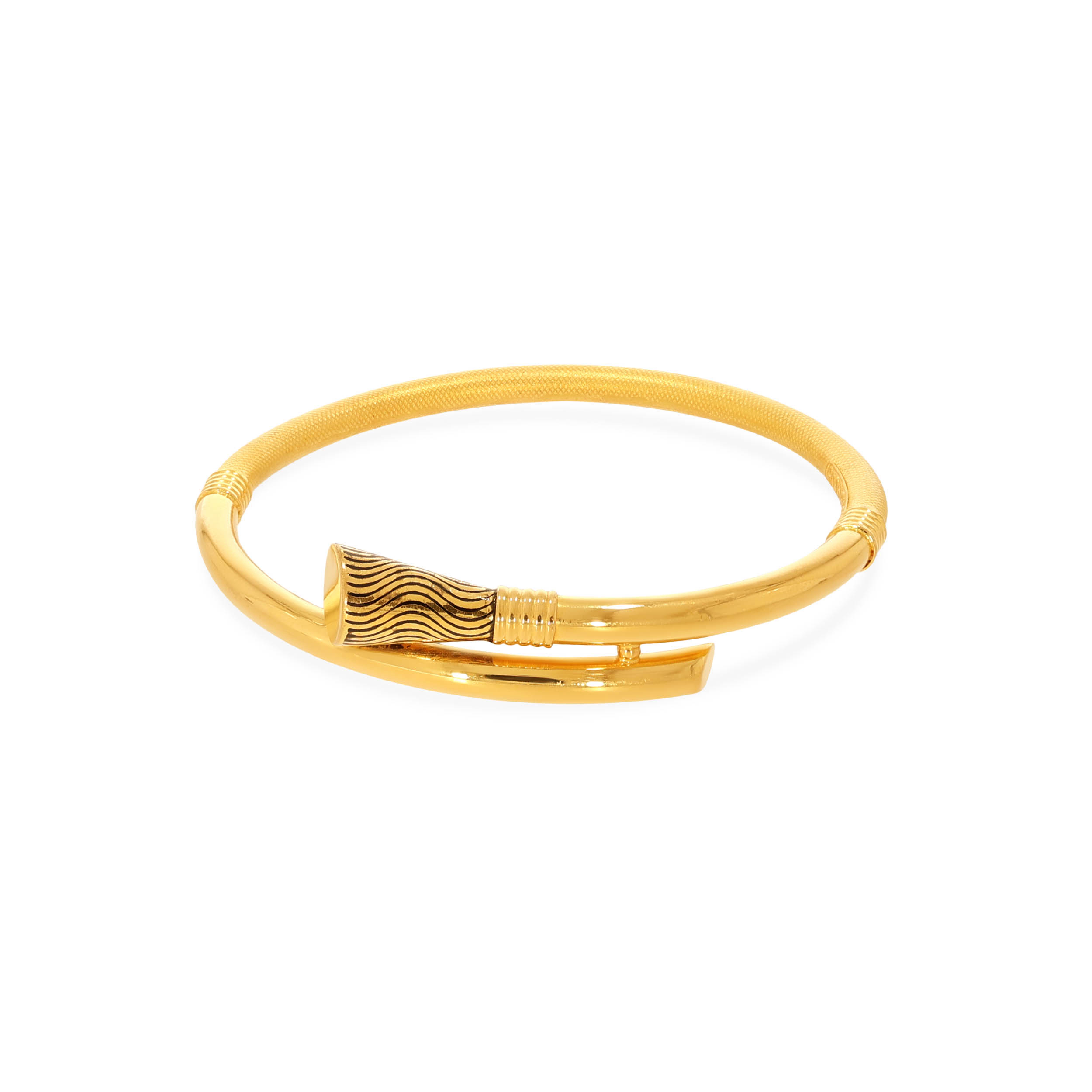 Wavy Allure Gold Bangle - Senco Gold and Diamonds