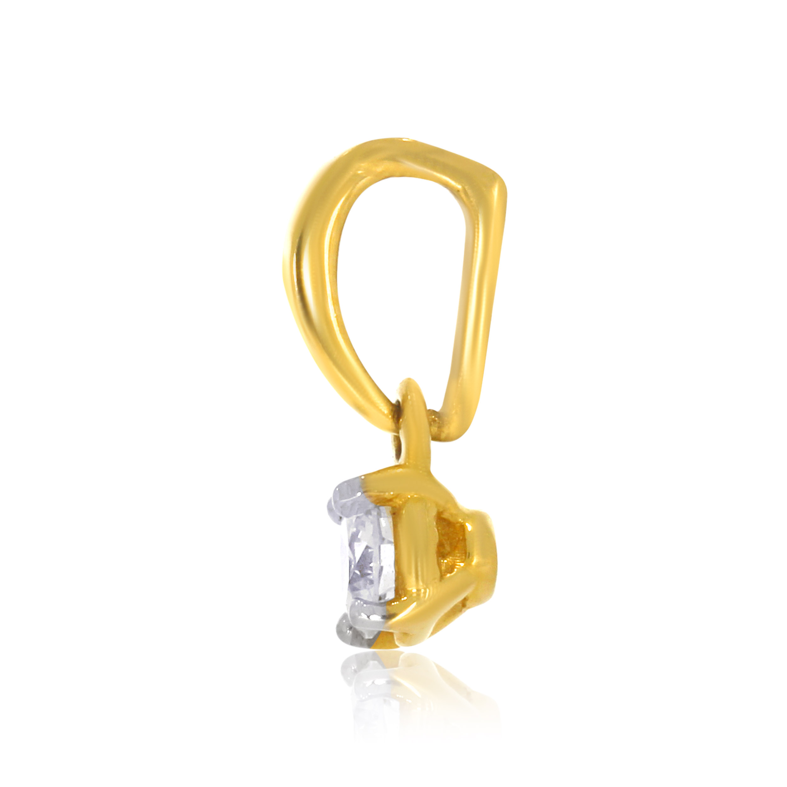 Shiny Simplicity Solitaire Pendant - Senco Gold and Diamonds