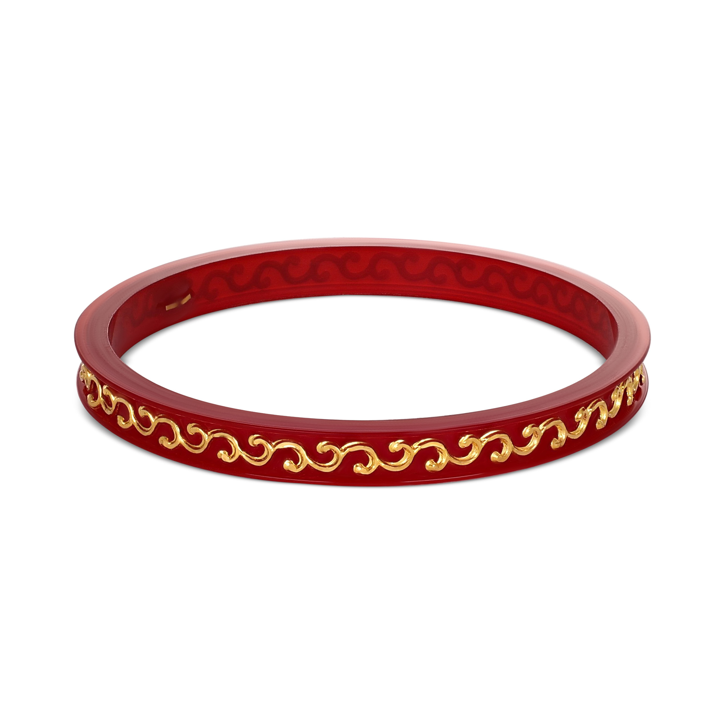 Scarlet Swirl Gold Pola Bangle - Senco Gold and Diamonds
