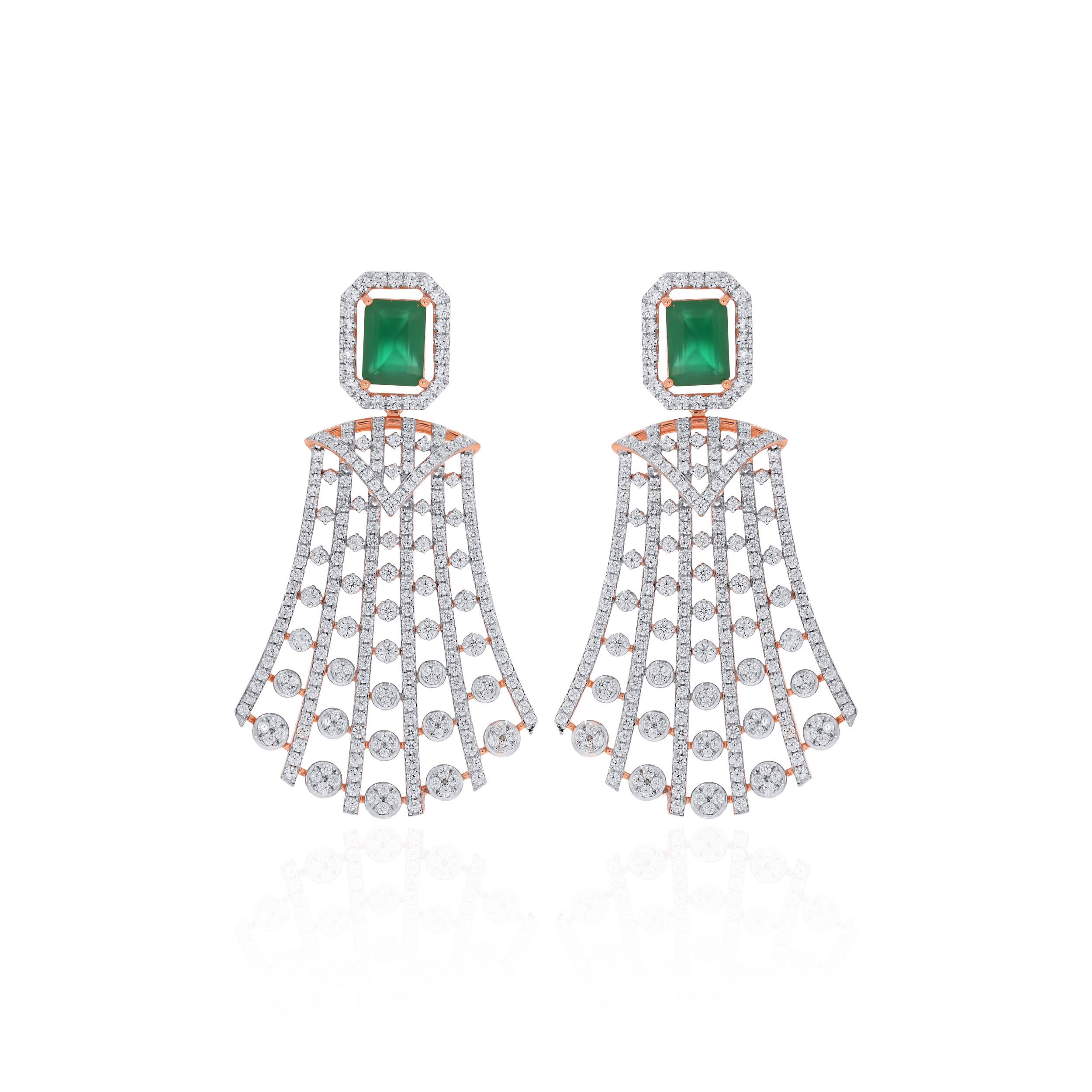 14K Rose Gold Diamond Drop Earrings-DTGN-D000781230 - Senco Gold and Diamonds