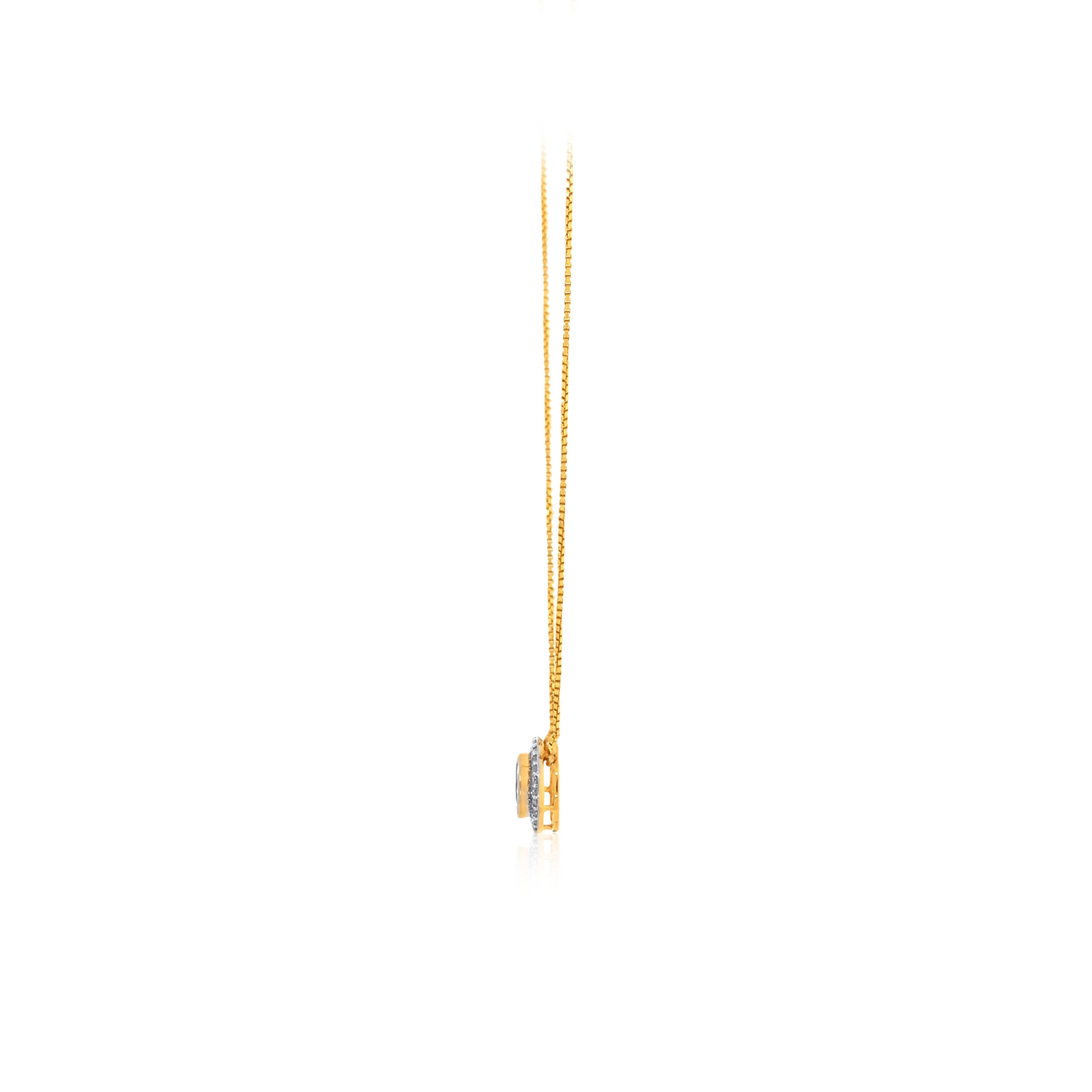 Luminous Halo Polki Diamond Chain Pendant - Senco Gold and Diamonds
