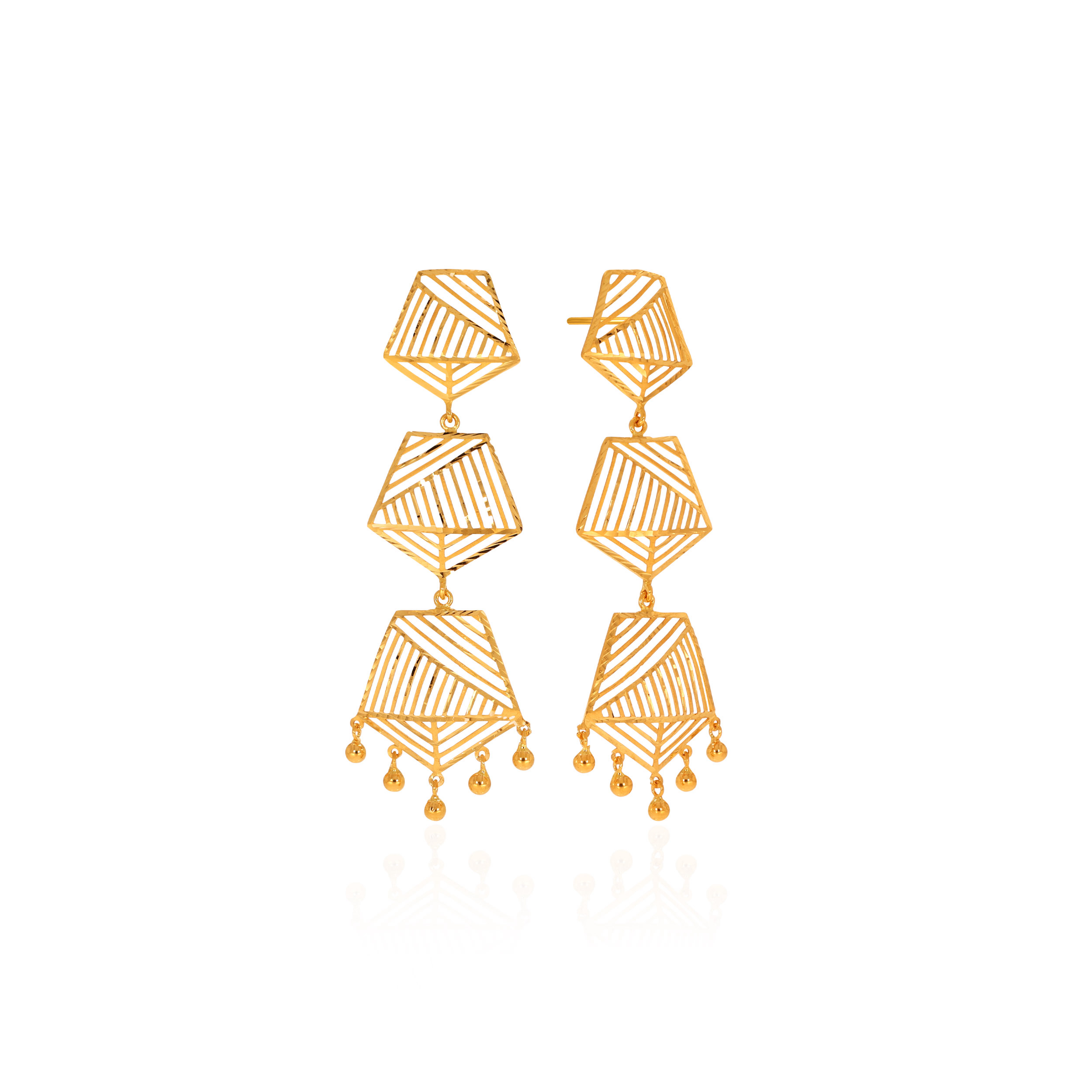 Cascading Lamps Gold Earrings - Senco Gold and Diamonds