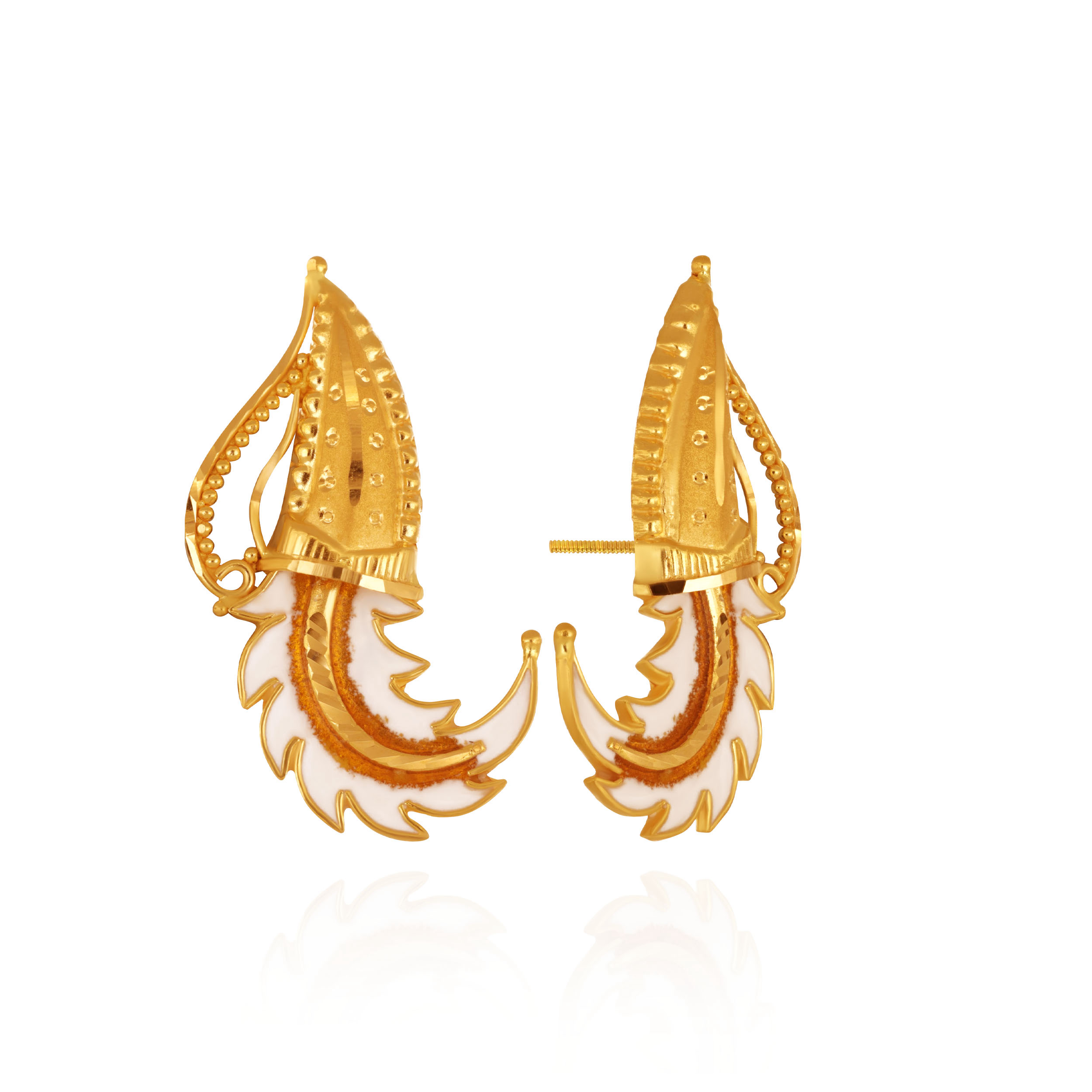 Luminous Flora Gold Studs - Senco Gold and Diamonds