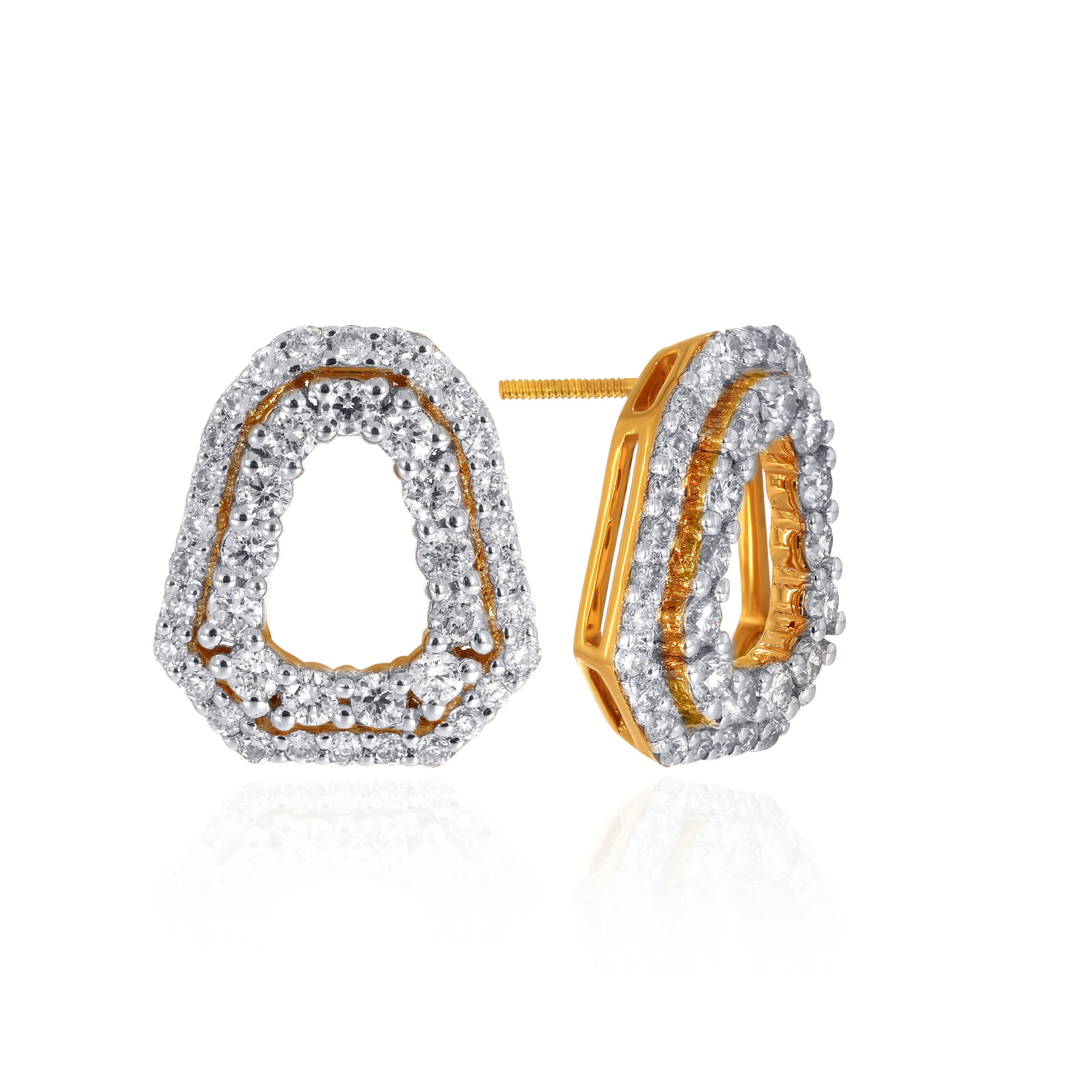 Refined Contour Diamond Studs - Senco Gold and Diamonds
