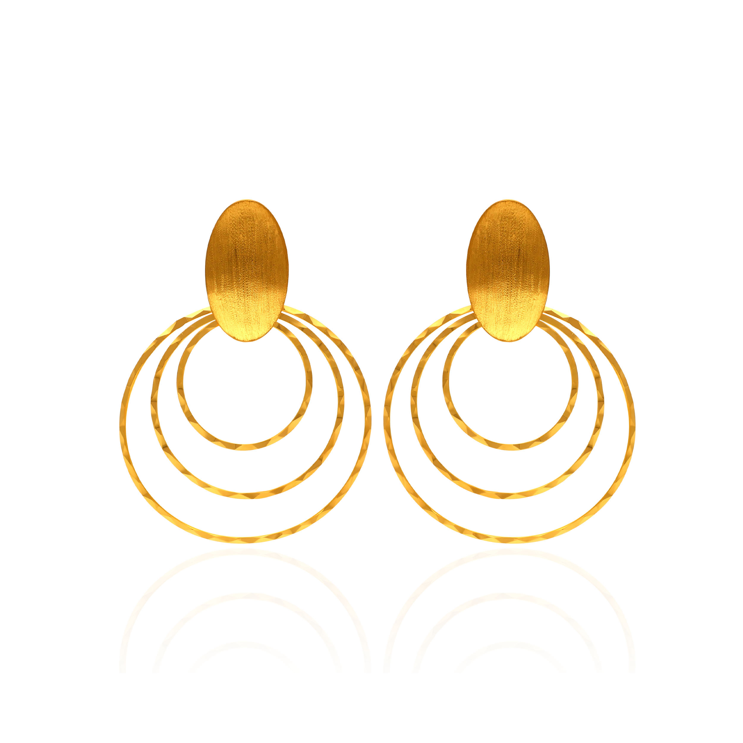 Sculpted Loop Gold Earrings - Senco Gold and Diamonds