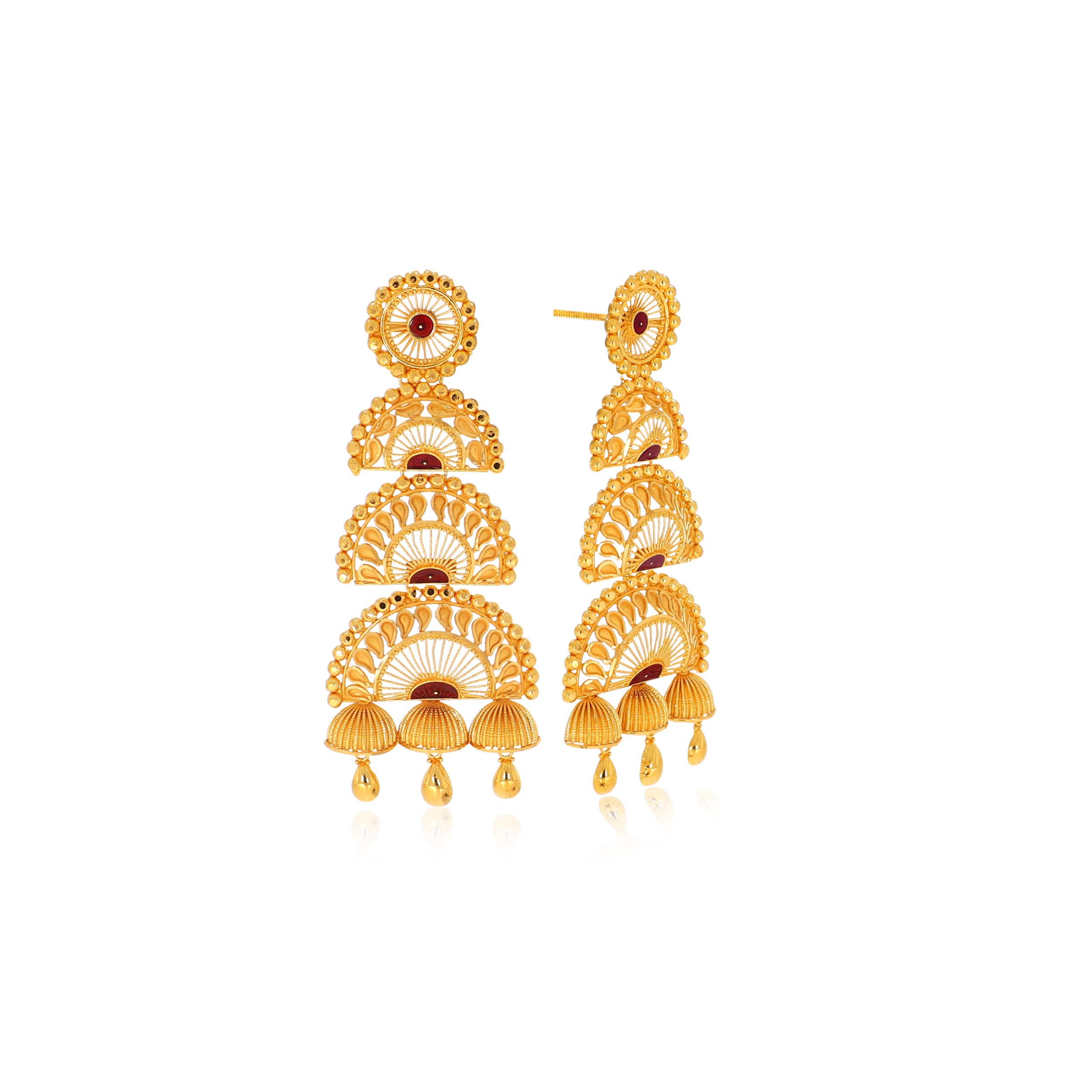 Epitome of Elegance Gold Danglers - Senco Gold and Diamonds