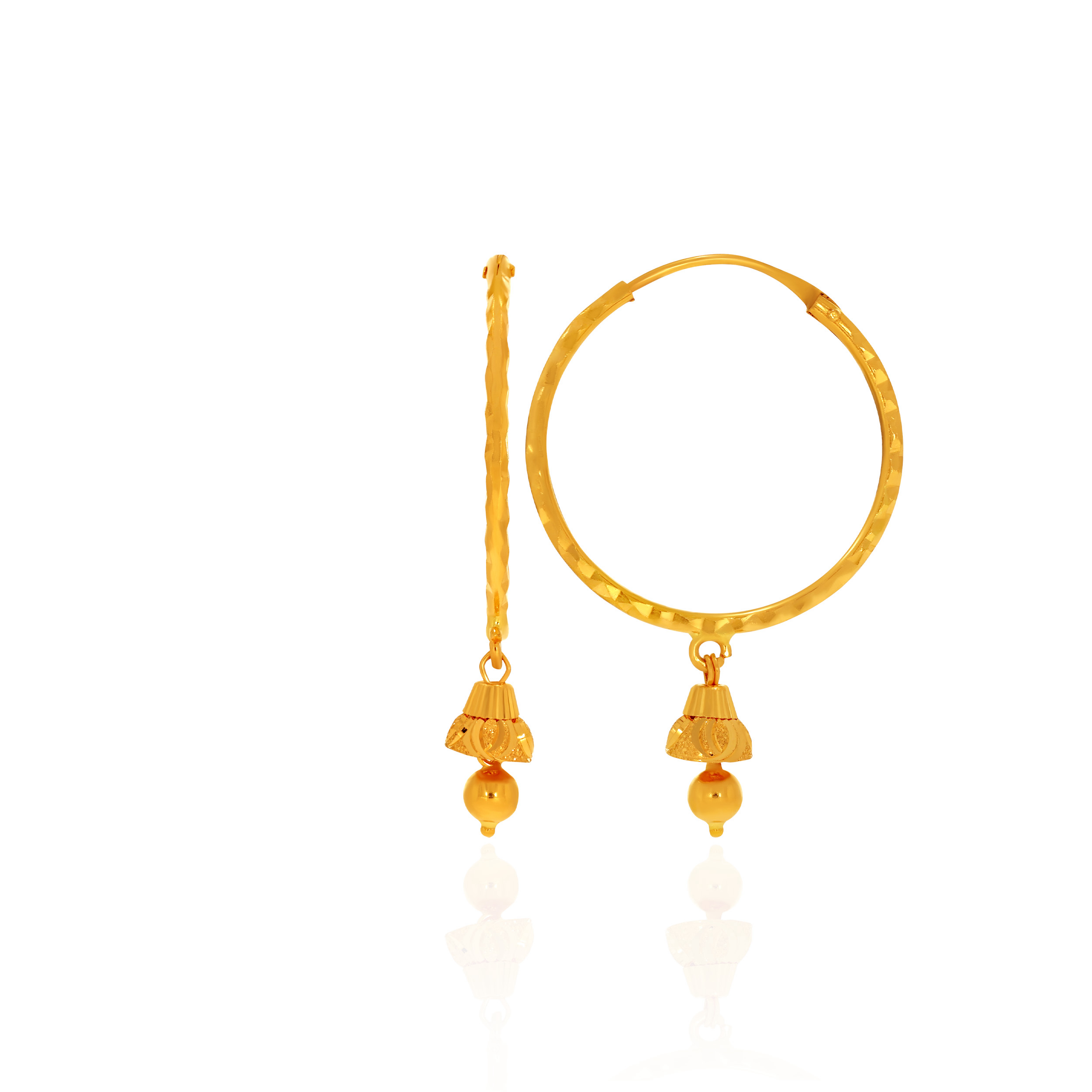 Festive Radiance Gold Hoop Earrings - Senco Gold and Diamonds