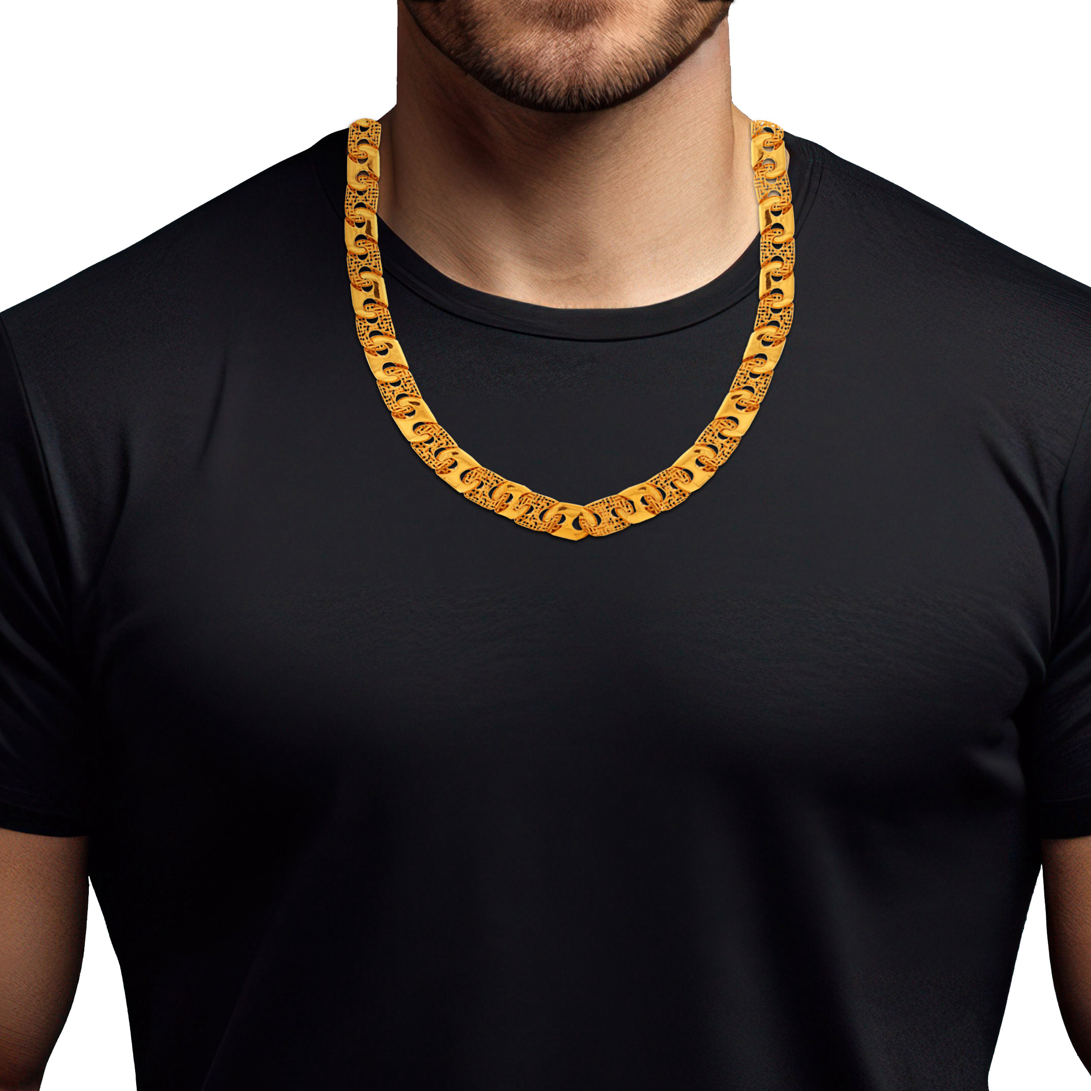 Zestful Lattice Men Gold Chain - Senco Gold and Diamonds