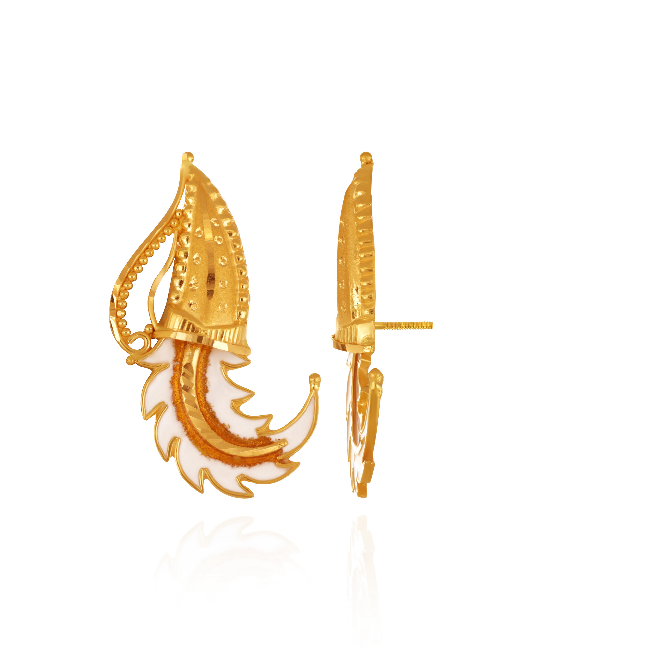 Luminous Flora Gold Studs - Senco Gold and Diamonds