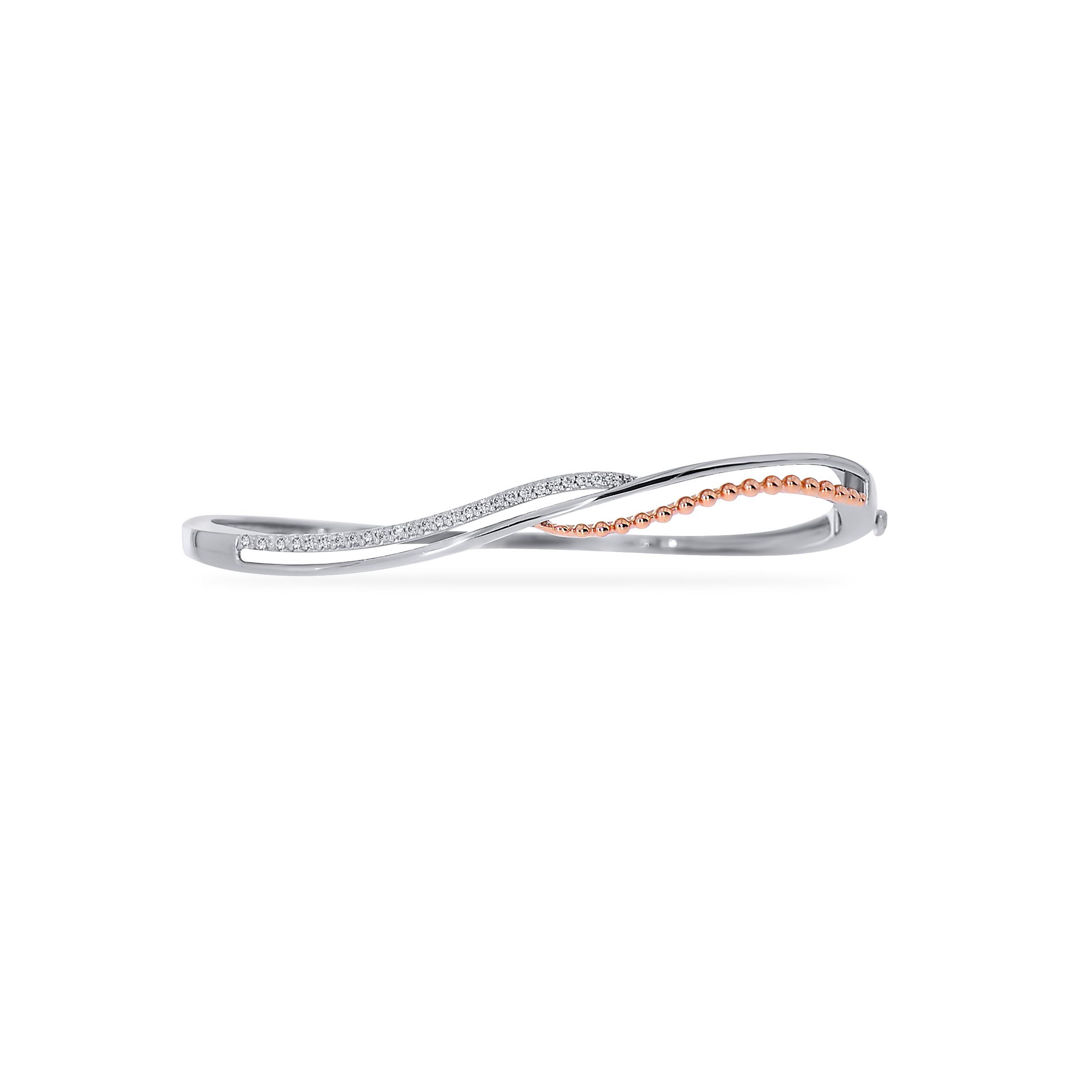 Wavy Embrace Platinum Diamond Bracelet - Senco Gold and Diamonds