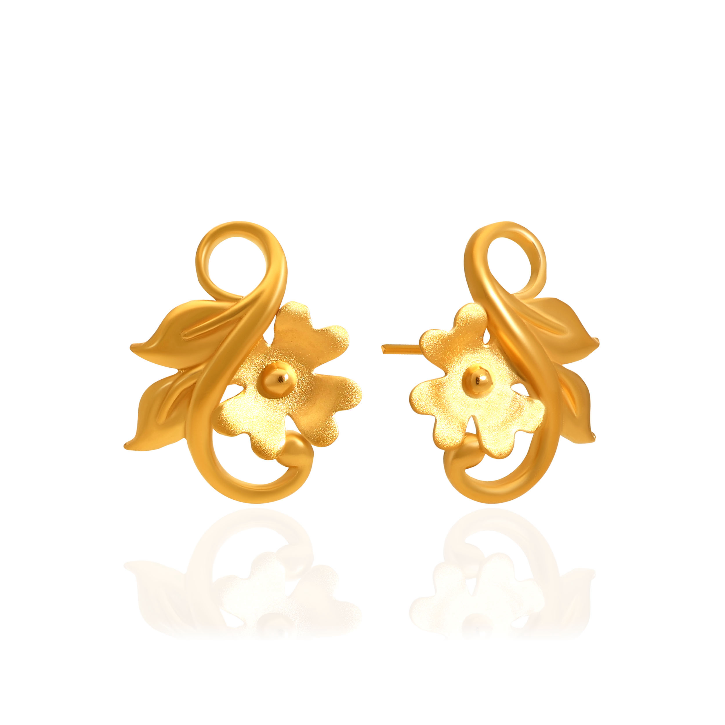 Auric Botanic Gold Studs - Senco Gold and Diamonds