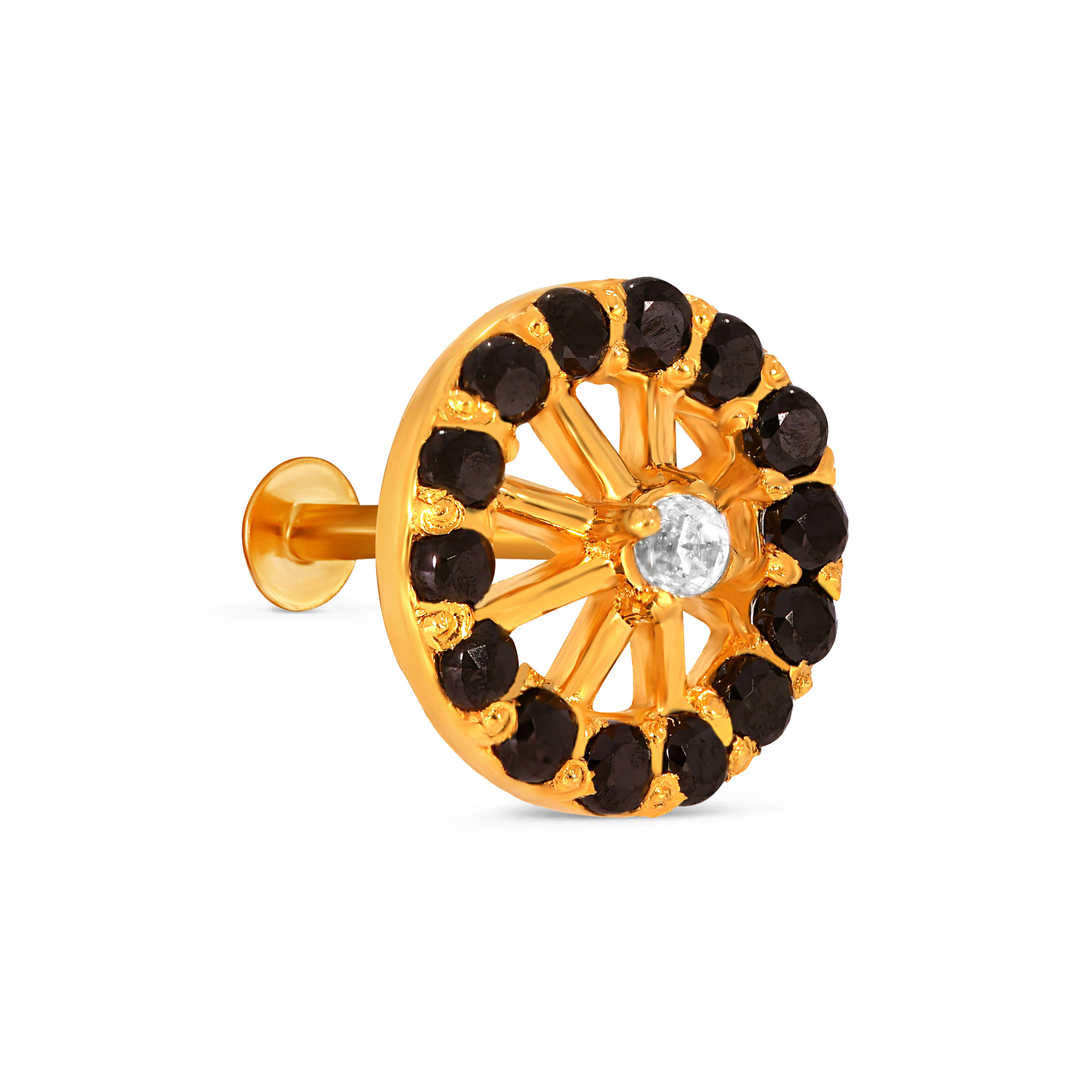 Ecliptic Glow Gold Nose Pin - Senco Gold and Diamonds