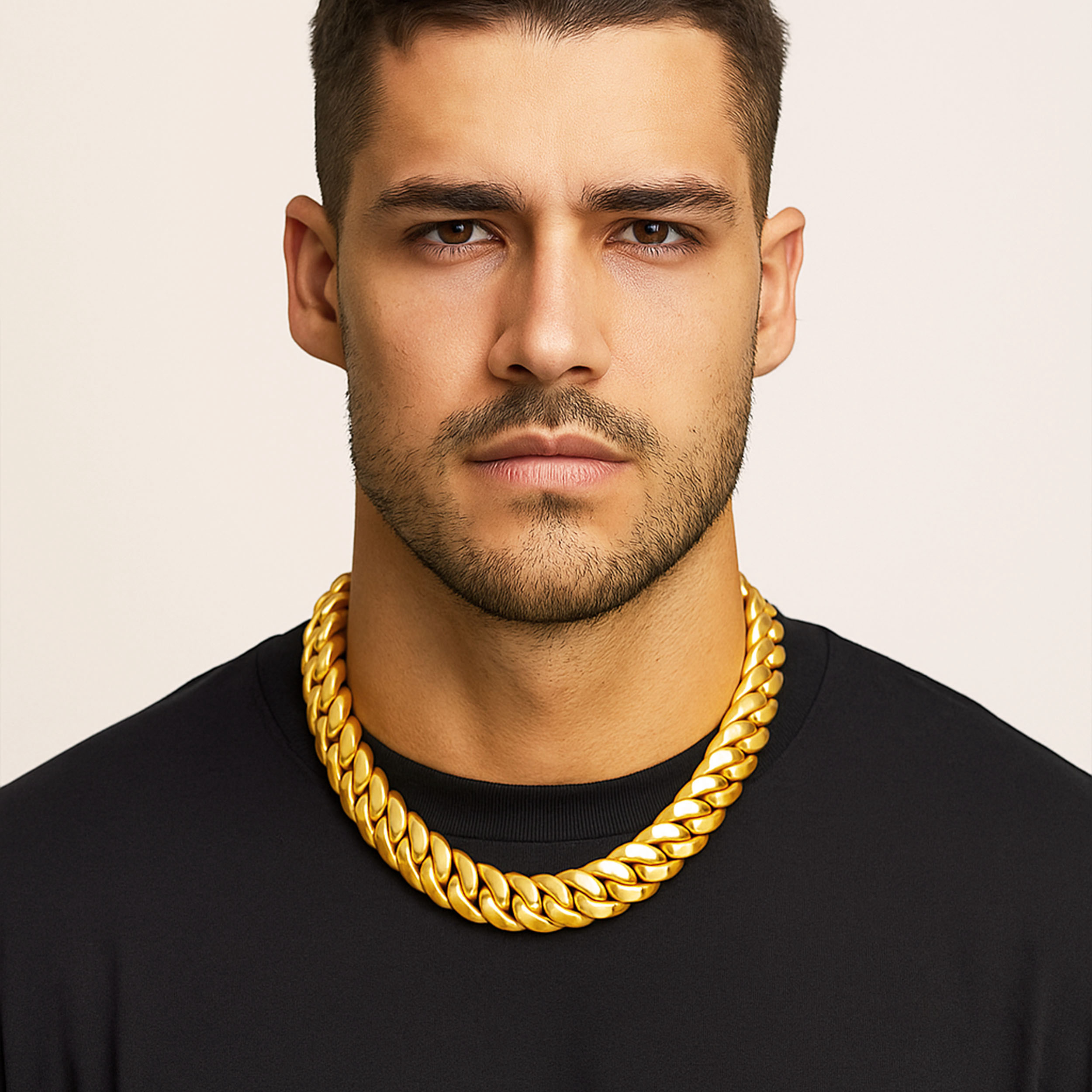 Statement Curb-Link Men's Gold Chain - Senco Gold and Diamonds