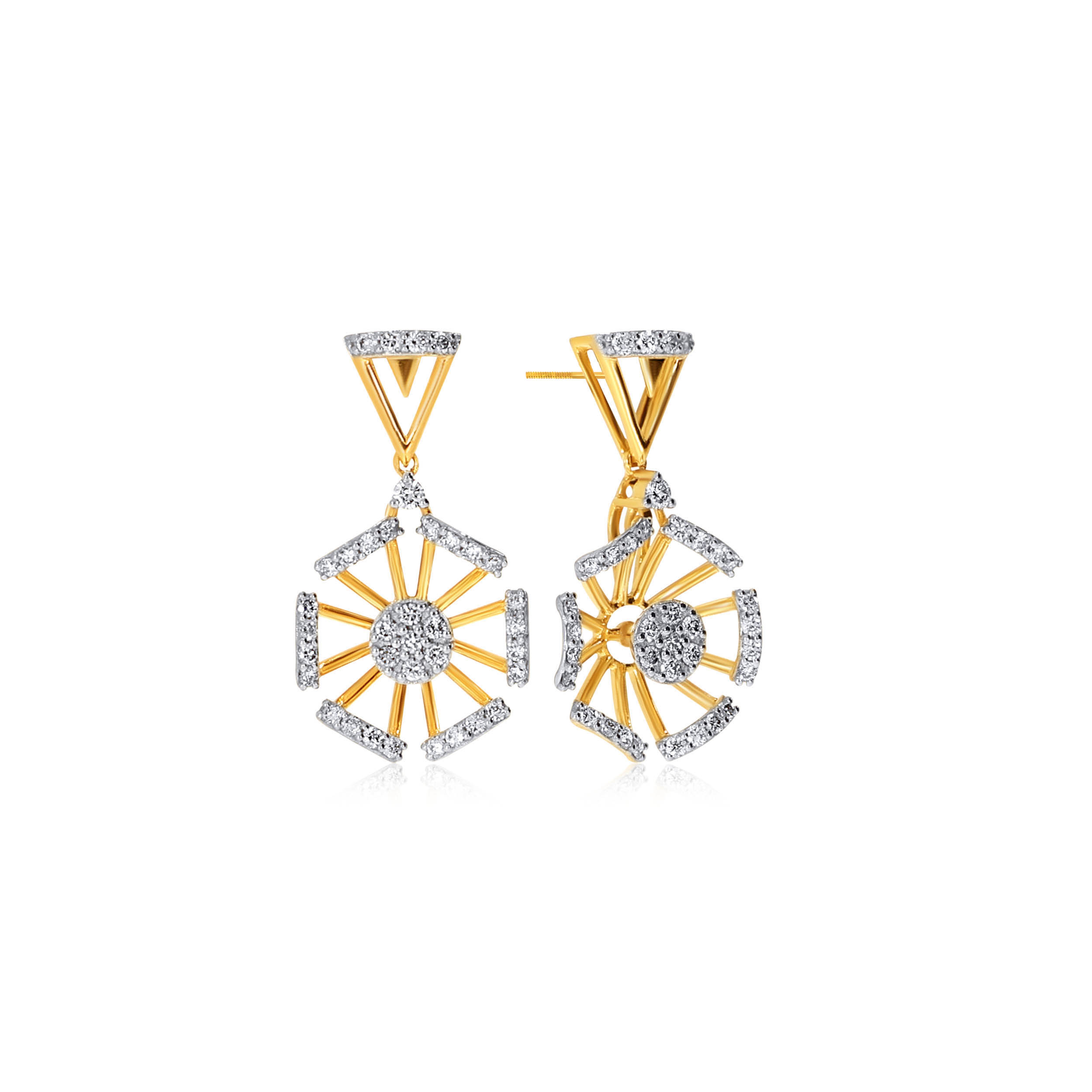 Daisy Dazzle Diamond Drop Earrings - Senco Gold and Diamonds