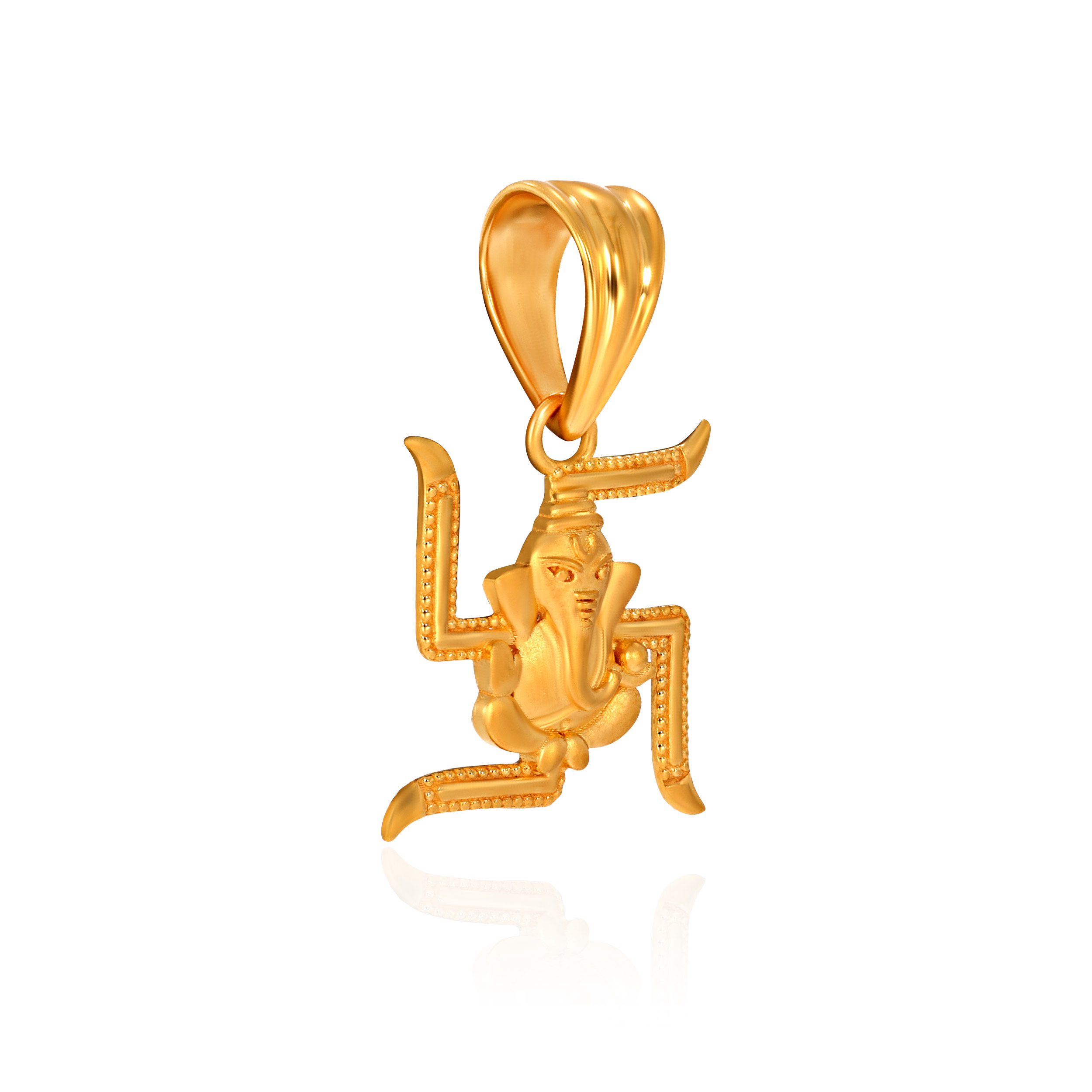 Sacred Swastik Ganesha Pendant - Senco Gold and Diamonds