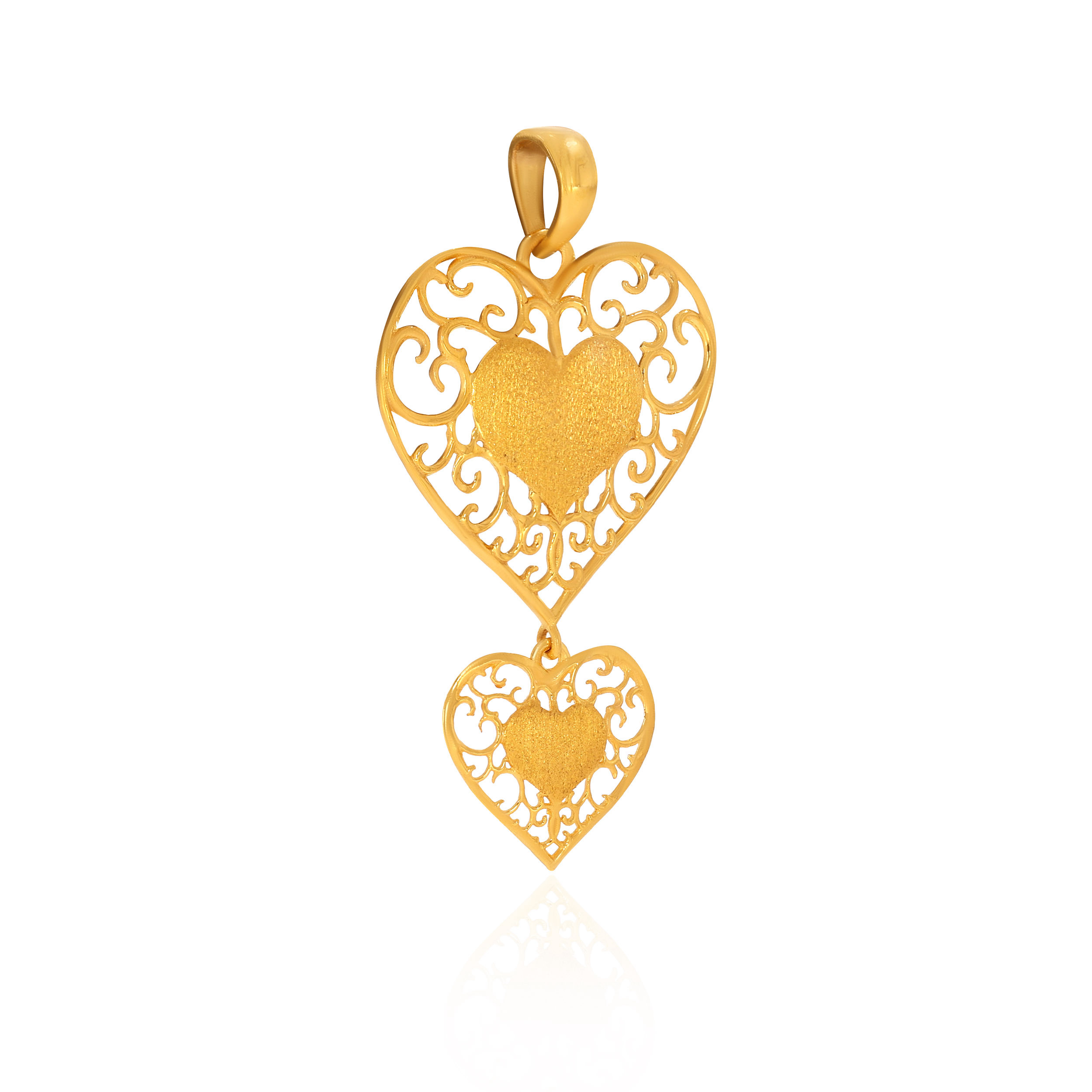 Loveable Duo Gold Pendant - Senco Gold and Diamonds