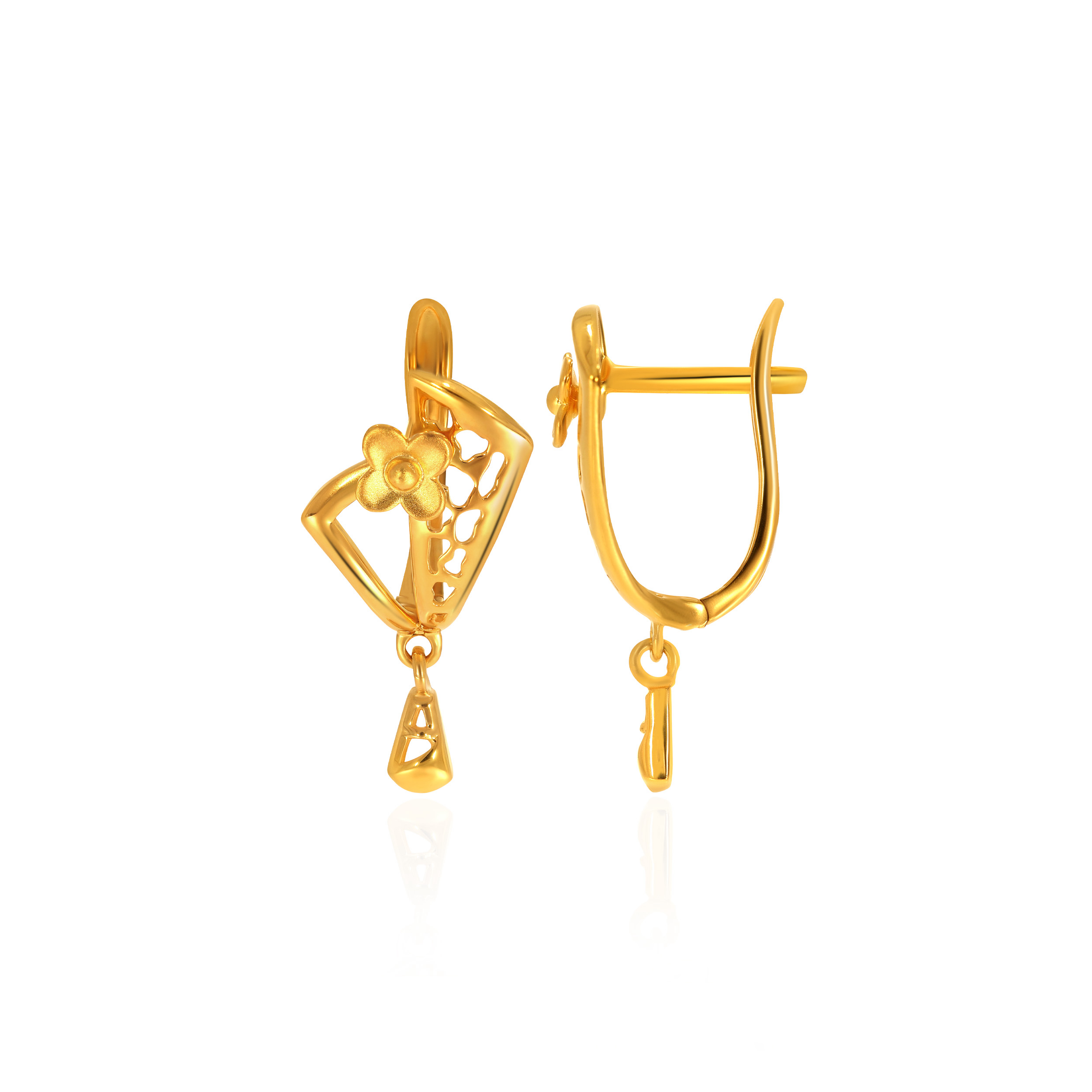 Blooming Radiance Gold Hoop Earrings - Senco Gold and Diamonds