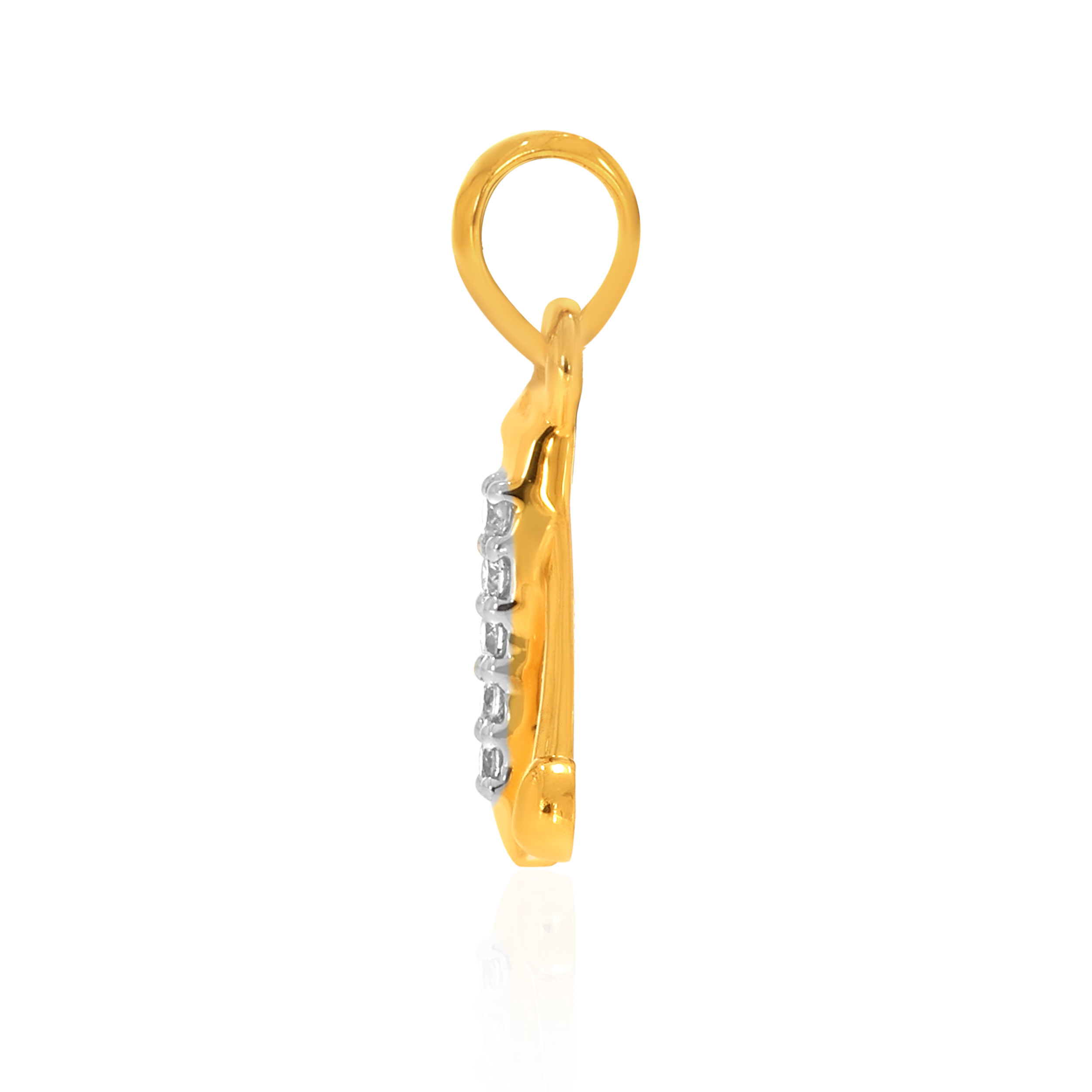 18K Yellow Gold A Alphabet Diamond Pendant-DPN-D000748628 - Senco Gold and Diamonds