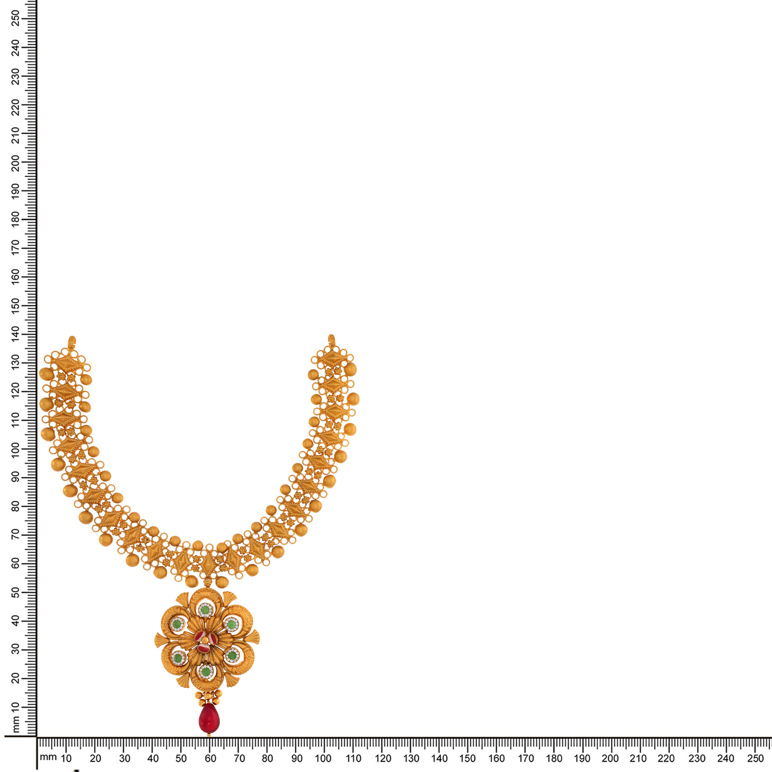 22K Yellow Gold Antique Kundan Necklace-GN-D000779661 - Senco Gold and Diamonds