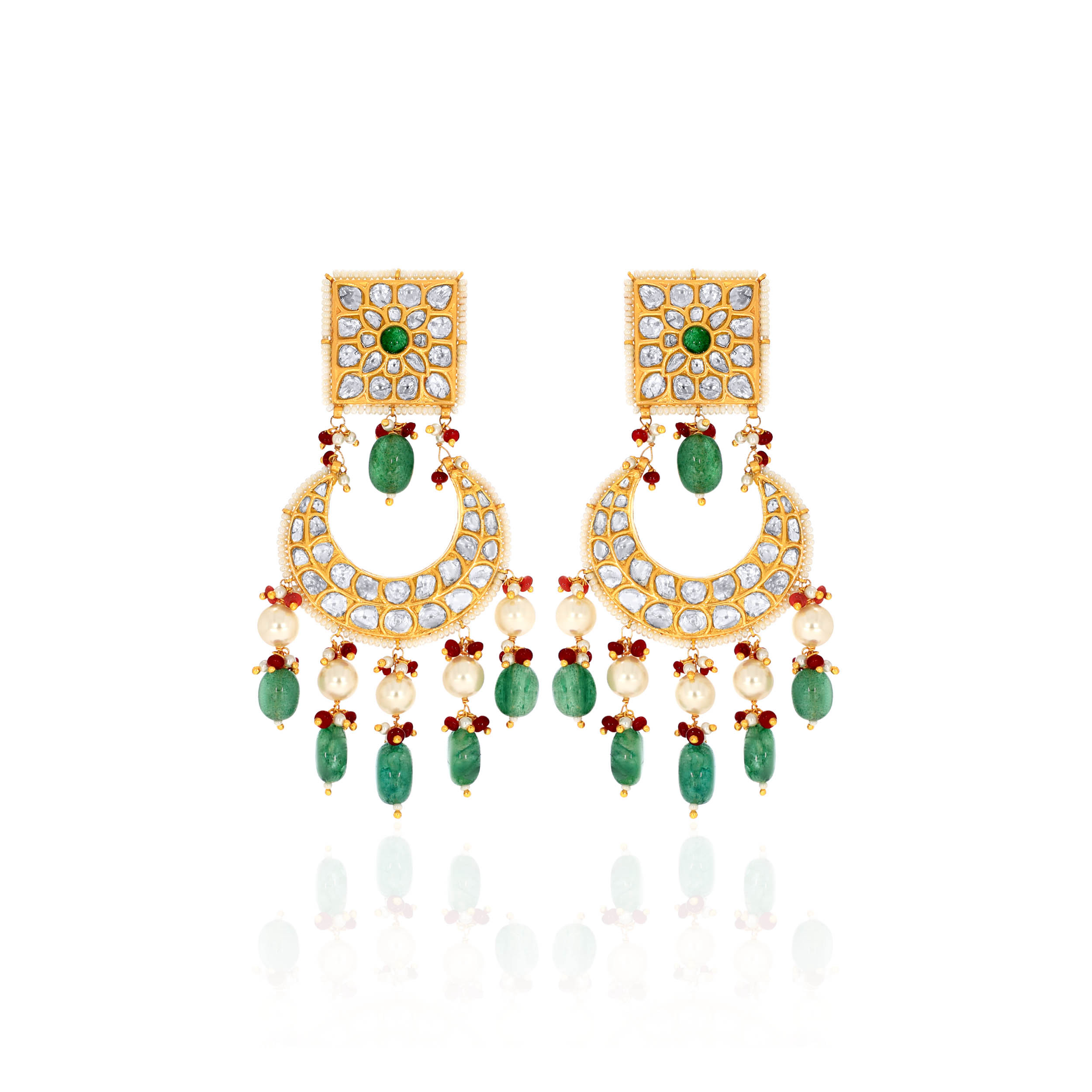 22K Yellow Gold Chandbali Earrings DT-D000769053 - Senco Gold and Diamonds