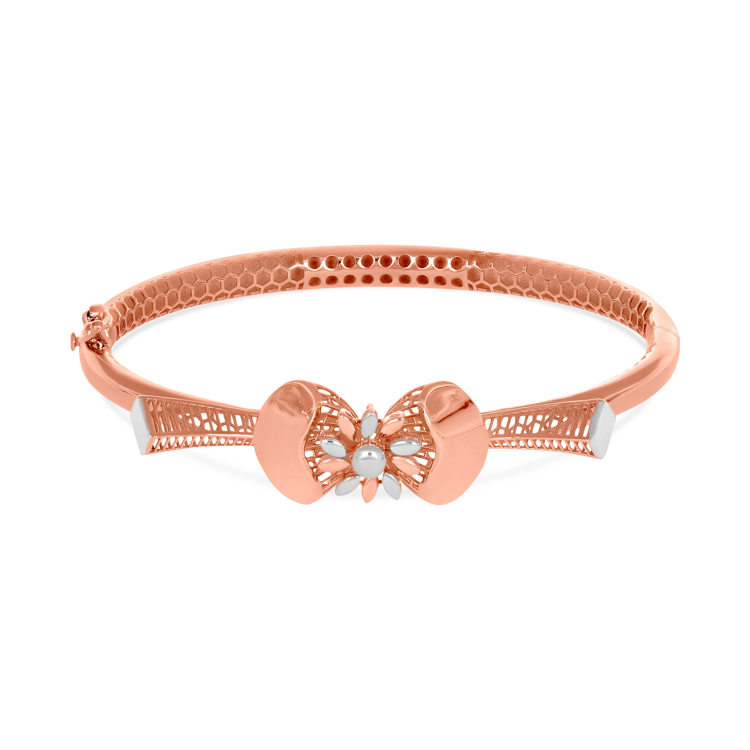 Bow Rose Romance Gold Chur Bangle - Senco Gold and Diamonds