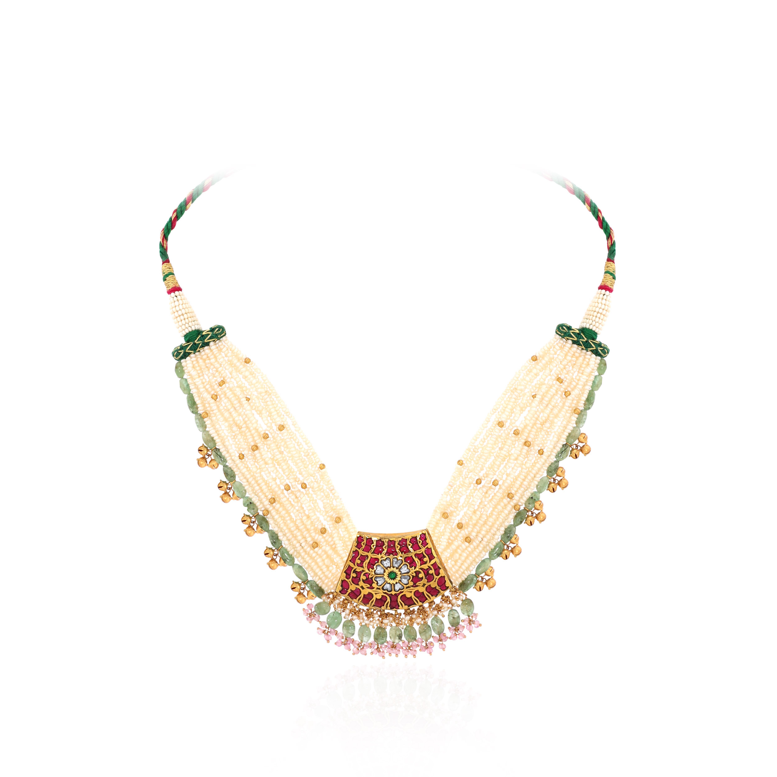 22K Yellow Gold Kundan Necklace-GN-D000788417 - Senco Gold and Diamonds