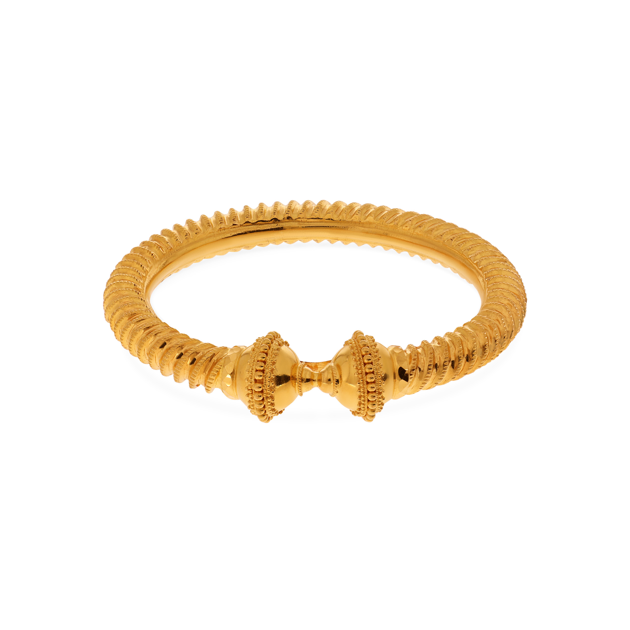 Traditional Swirls Gold Mukh Bangle - Senco Gold and Diamonds
