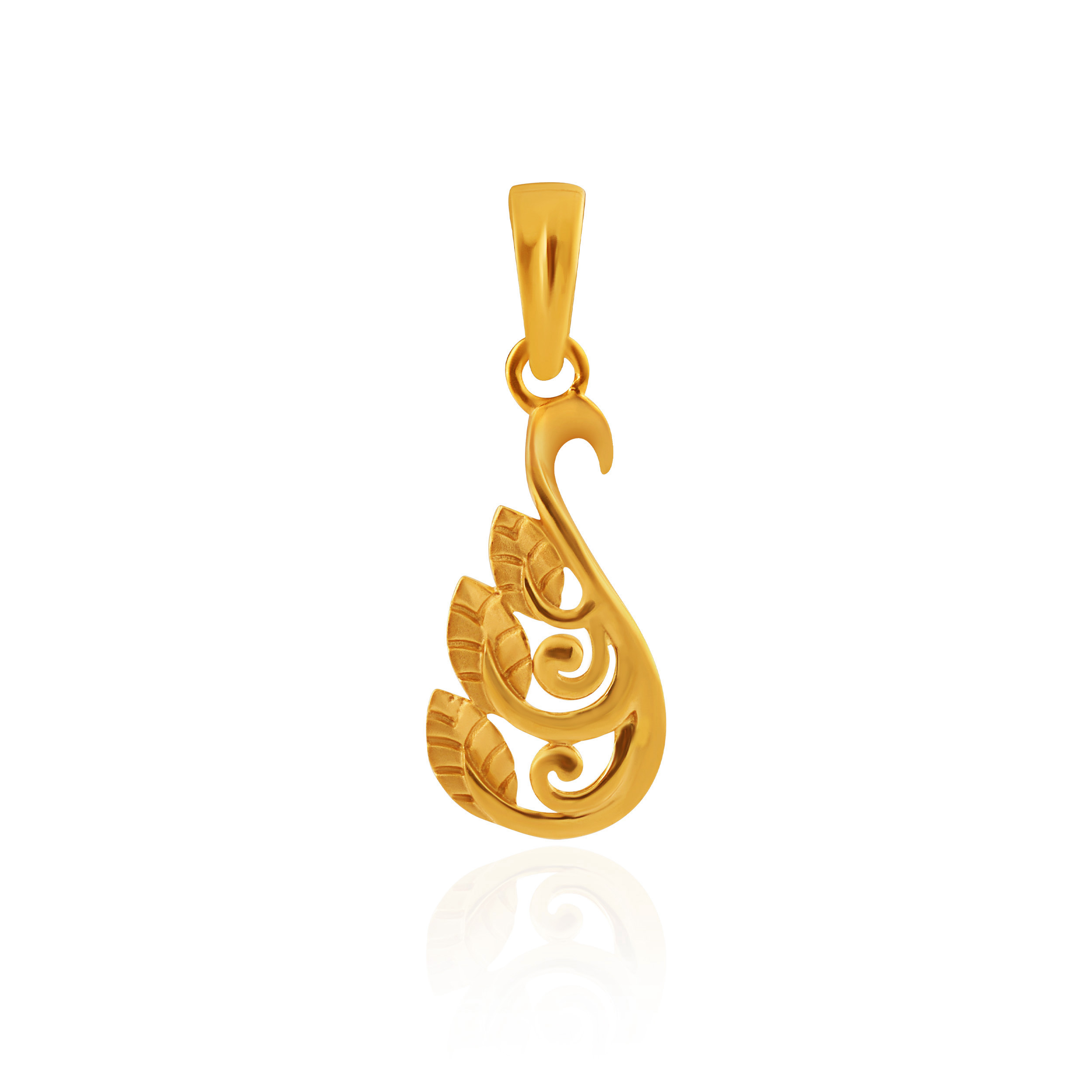 Elegant Glow Leaf Gold Pendant - Senco Gold and Diamonds