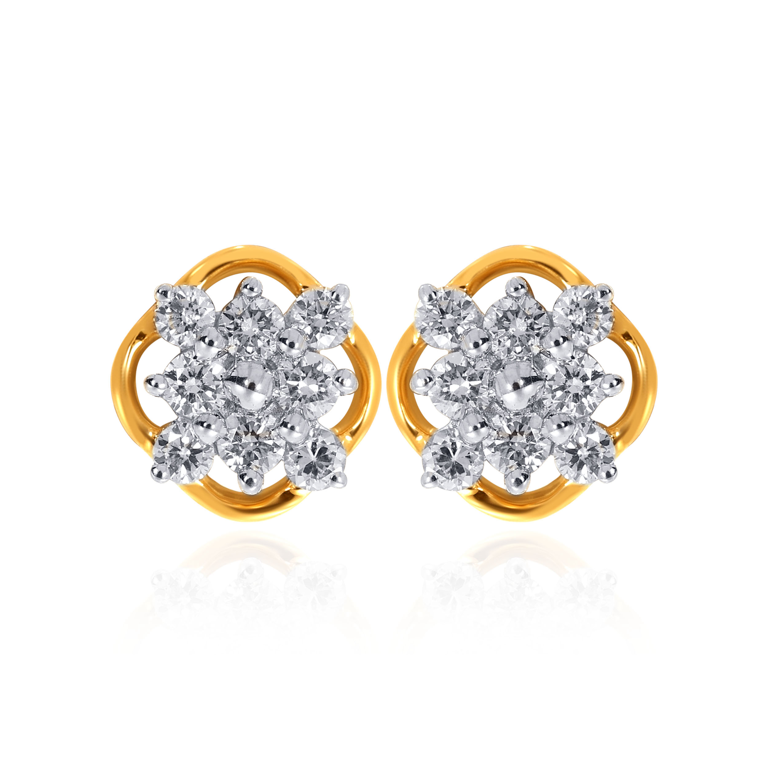 14K Yellow Gold Diamond Studs Earrings-DT-D000768349 - Senco Gold and Diamonds