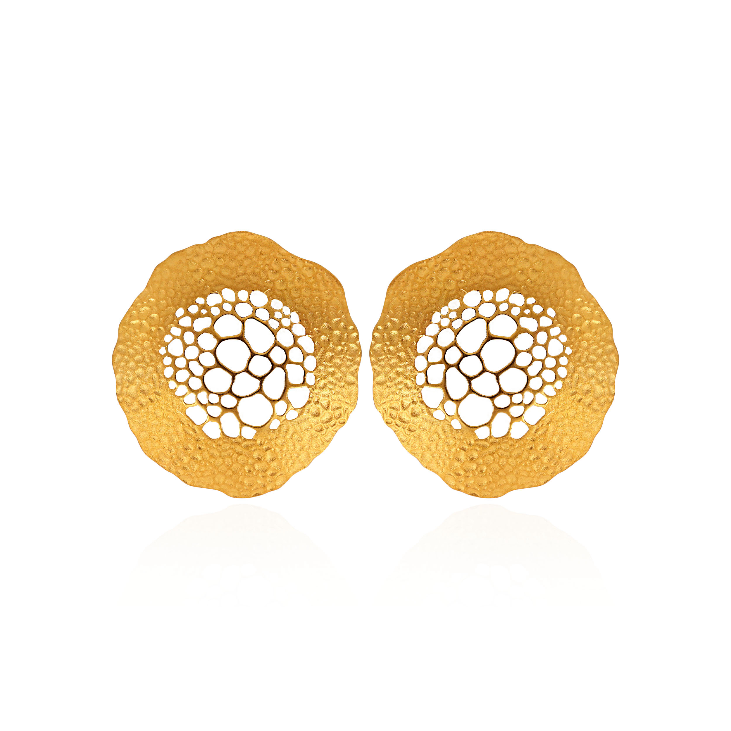 Modern Art Gold Studs - Senco Gold and Diamonds