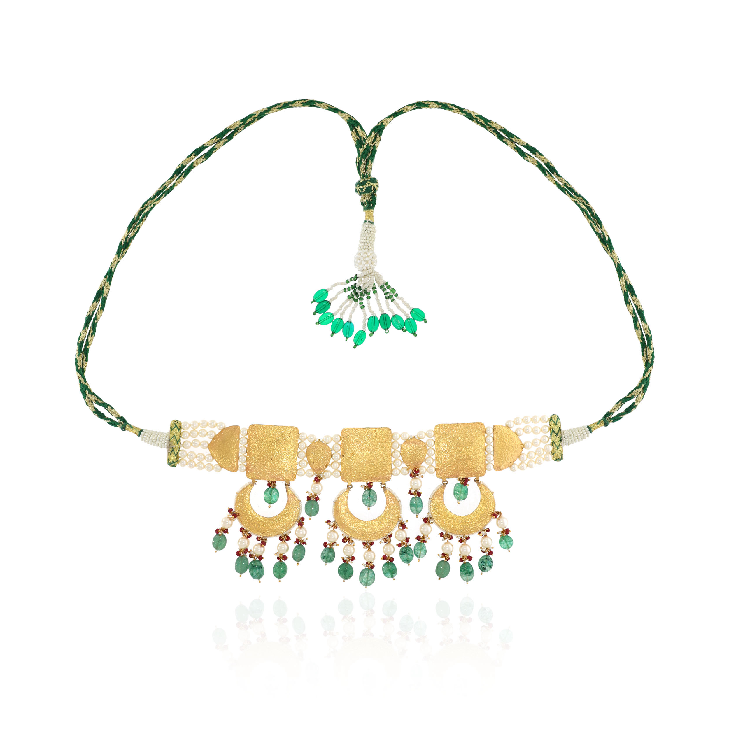 22K Yellow Gold Polki Kundan Necklace DGN-D000769052 - Senco Gold and Diamonds