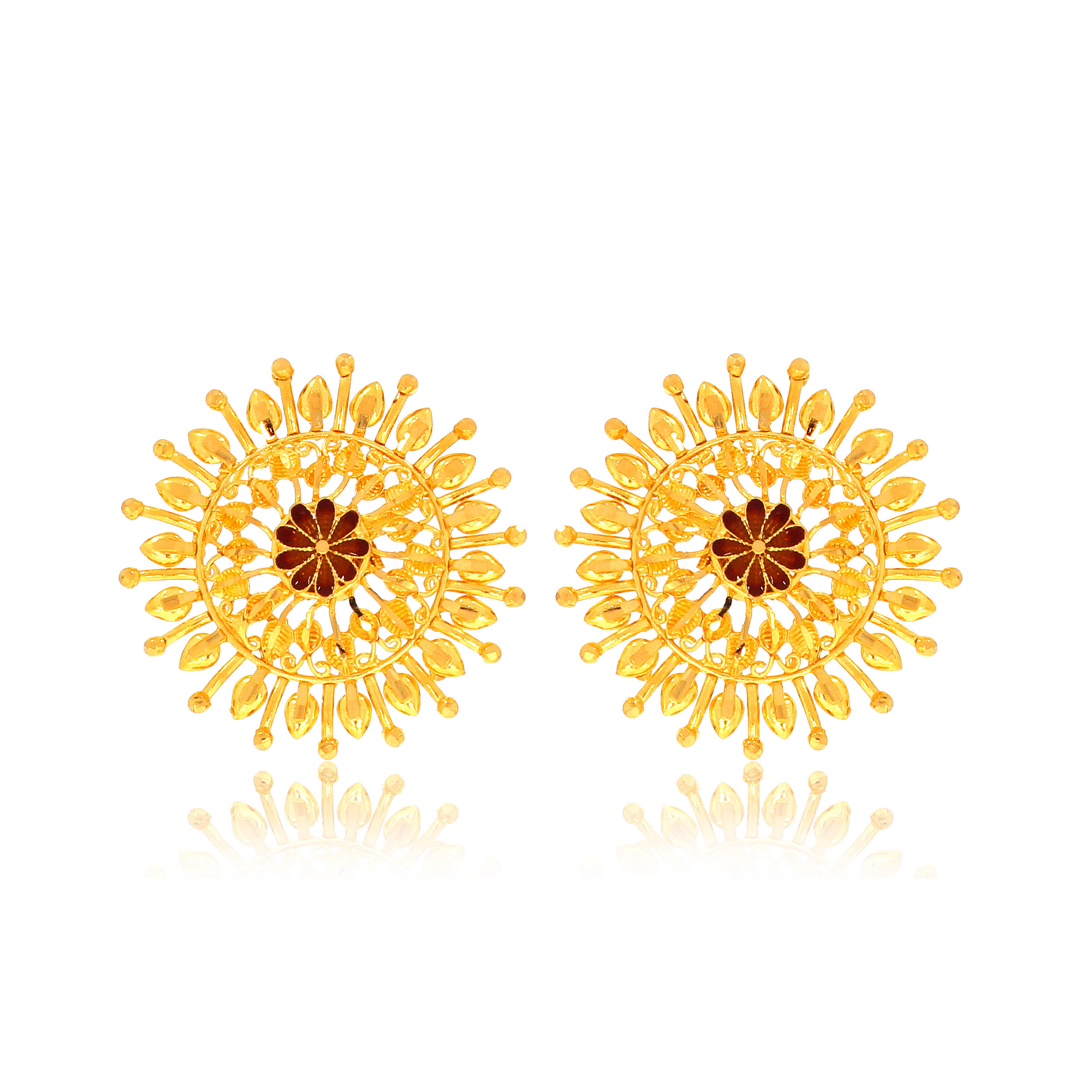 Vibrant Sunrise Gold Studs - Senco Gold and Diamonds