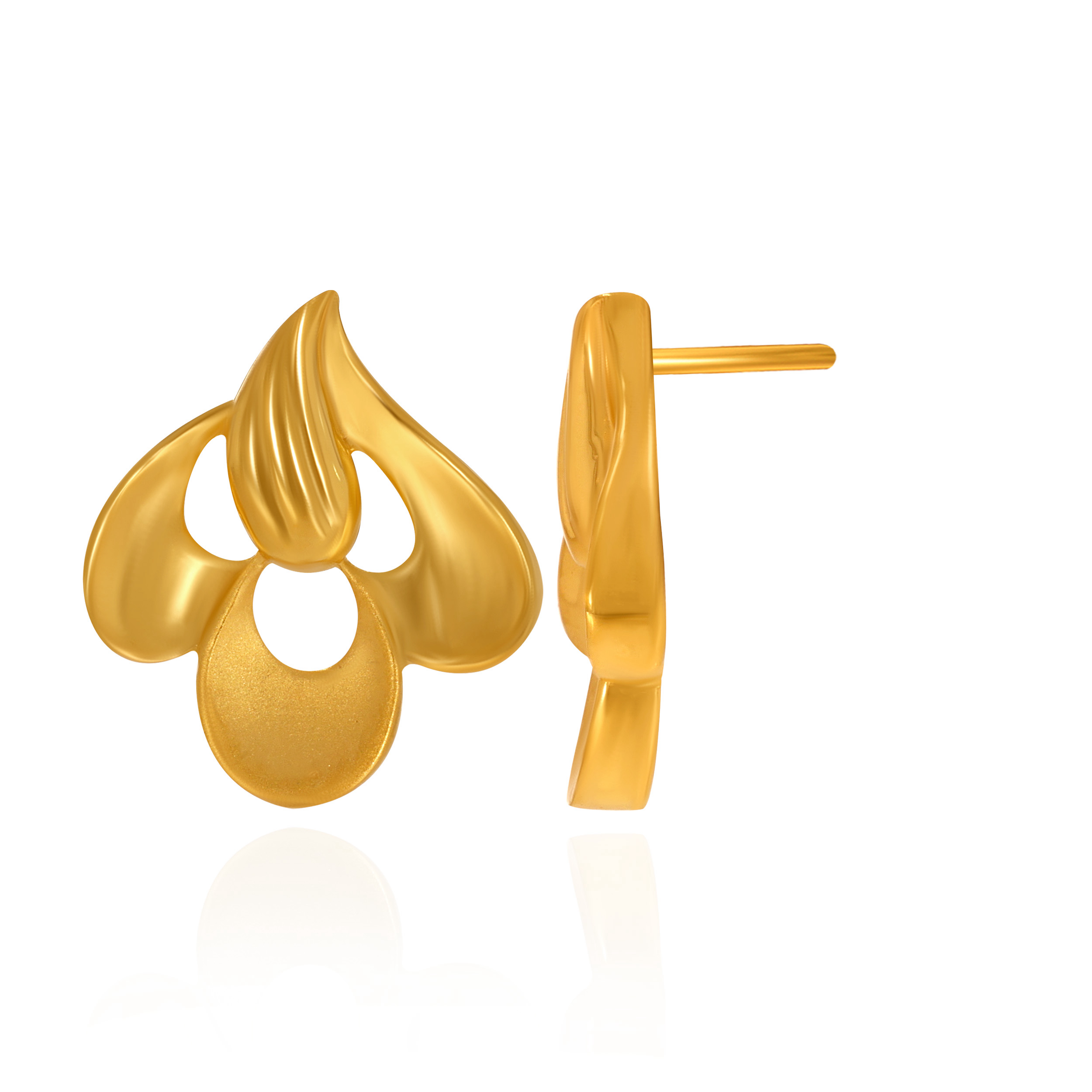 Petal Muse Gold Studs - Senco Gold and Diamonds