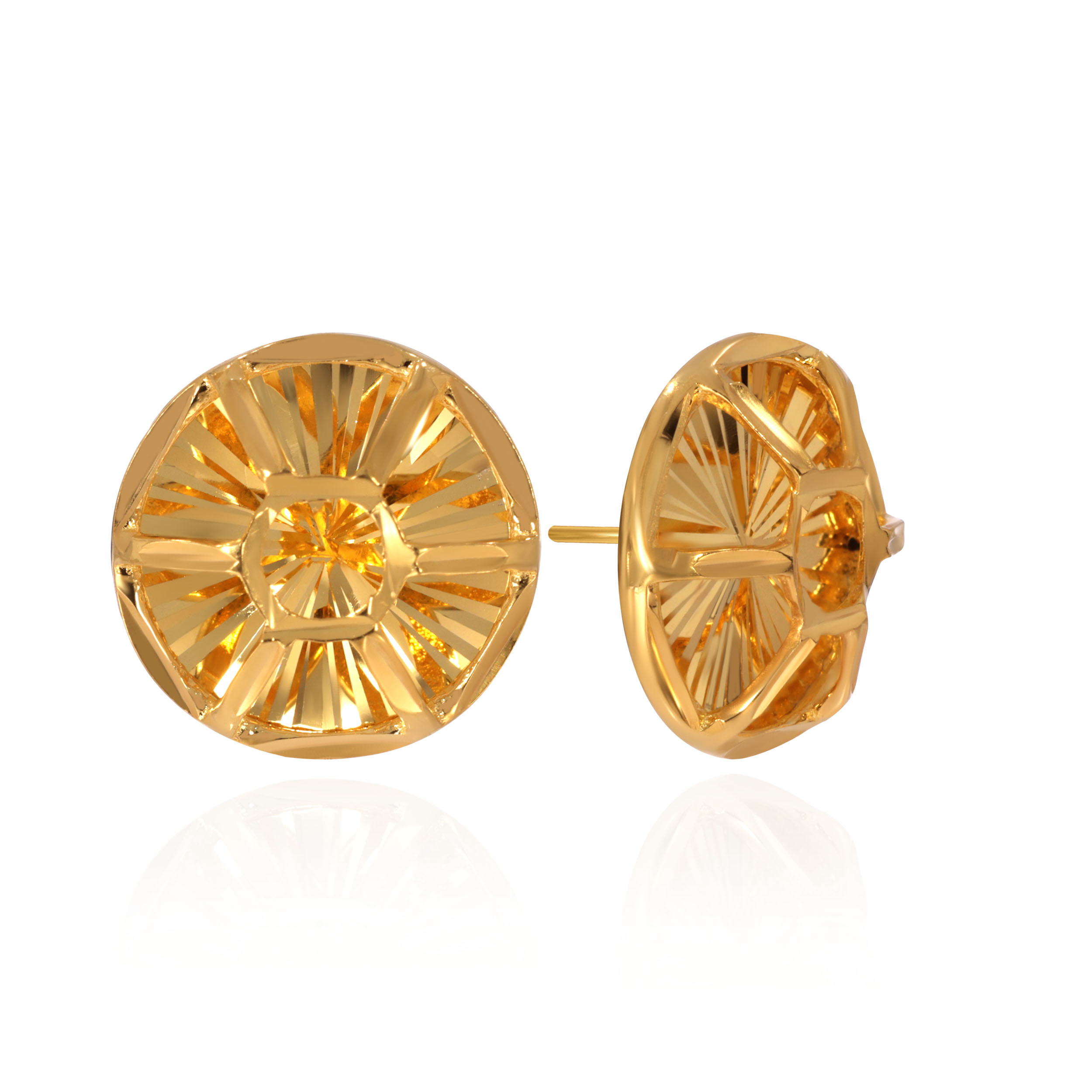 Sunburst Radiance Gold Studs - Senco Gold and Diamonds