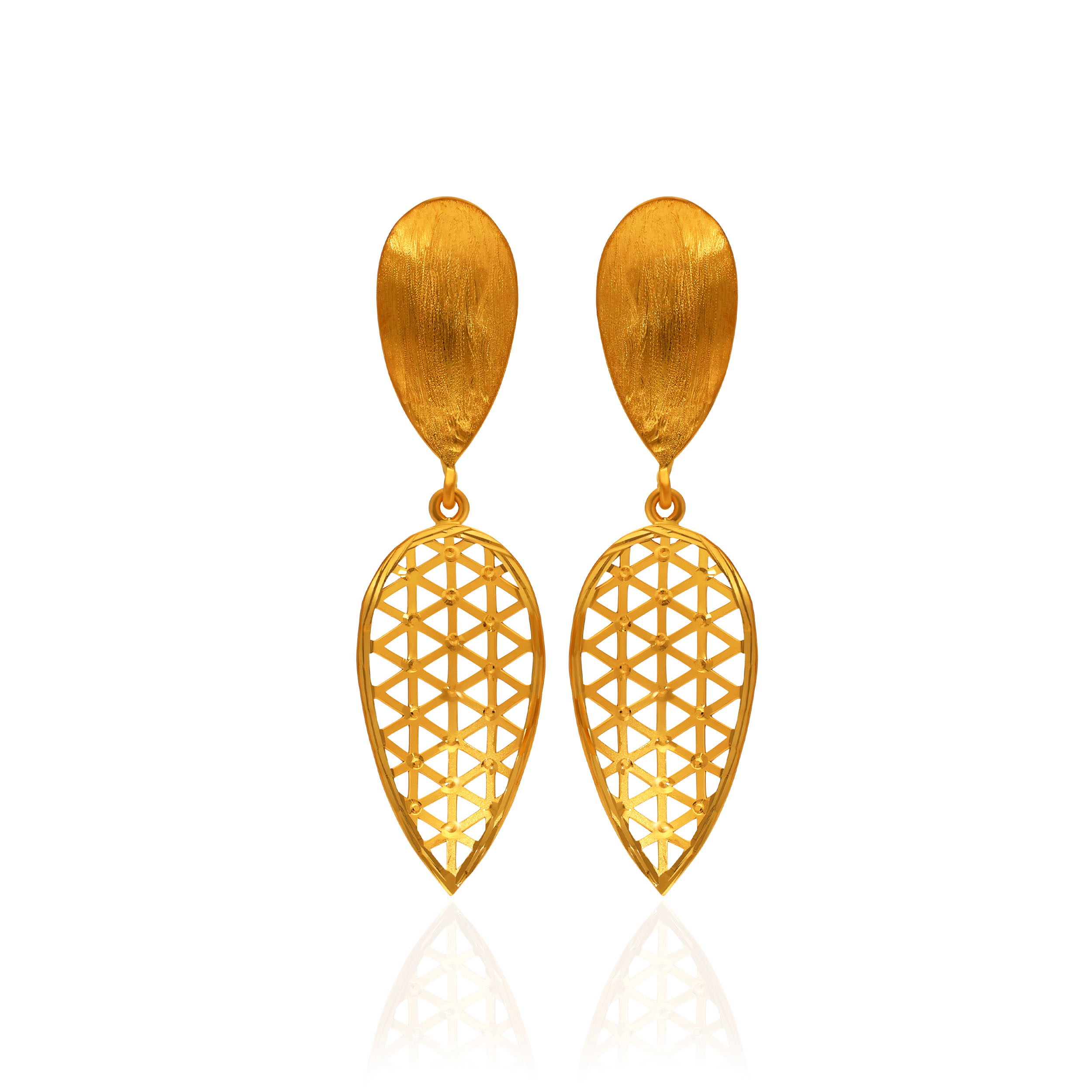 Gracefall Gold Drop Earrings - Senco Gold and Diamonds