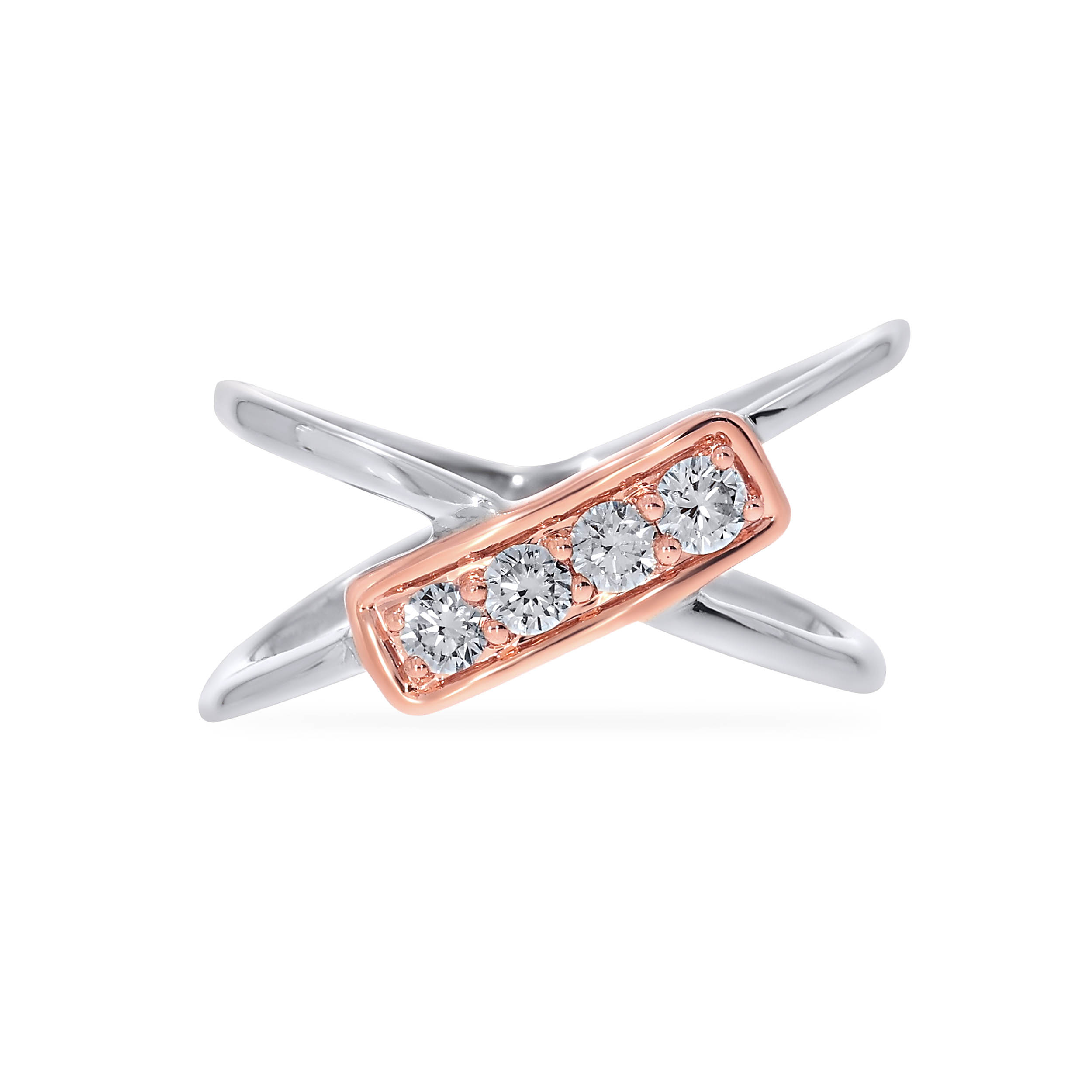 Shiny Crossfire Platinum Ring - Senco Gold and Diamonds