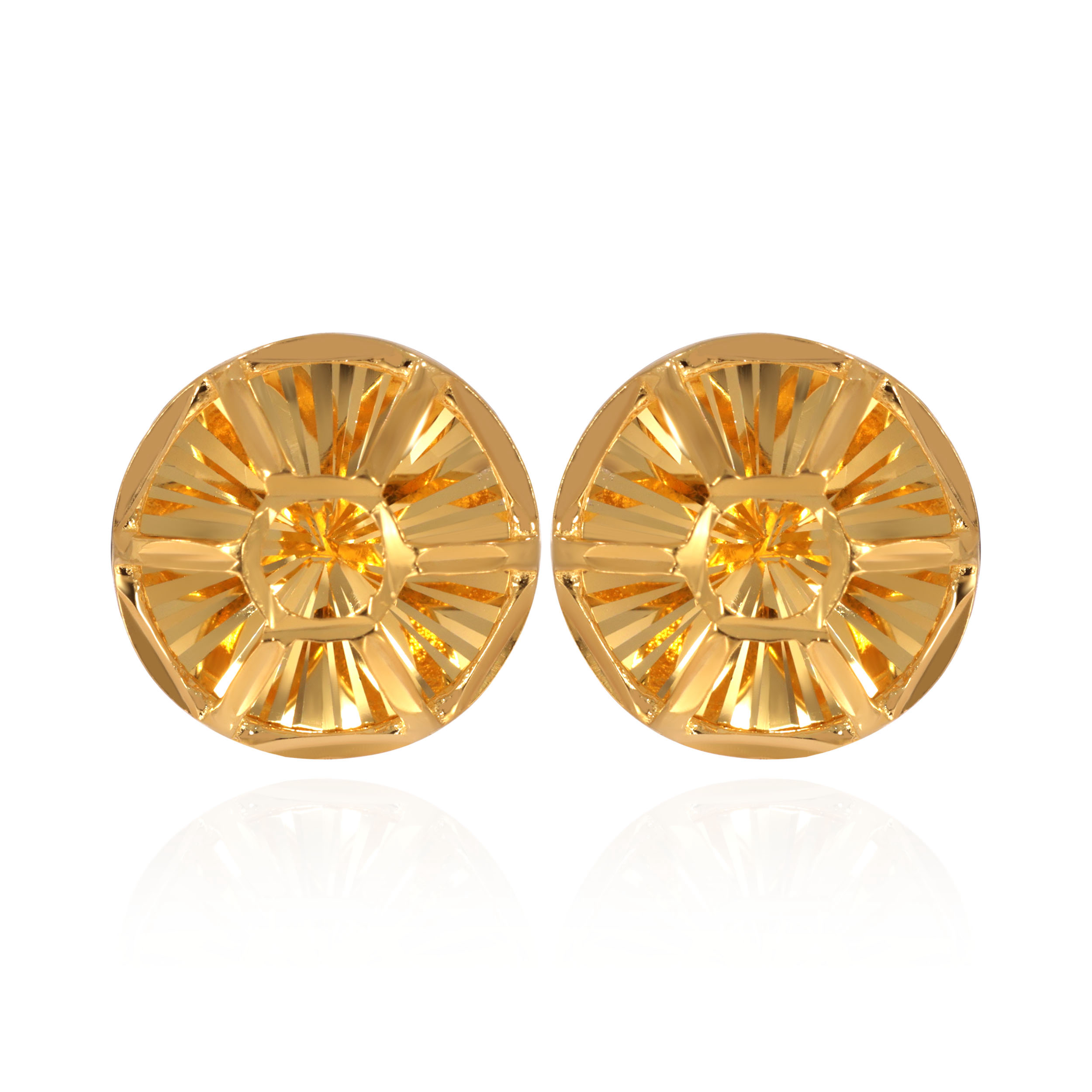 Sunburst Radiance Gold Studs - Senco Gold and Diamonds