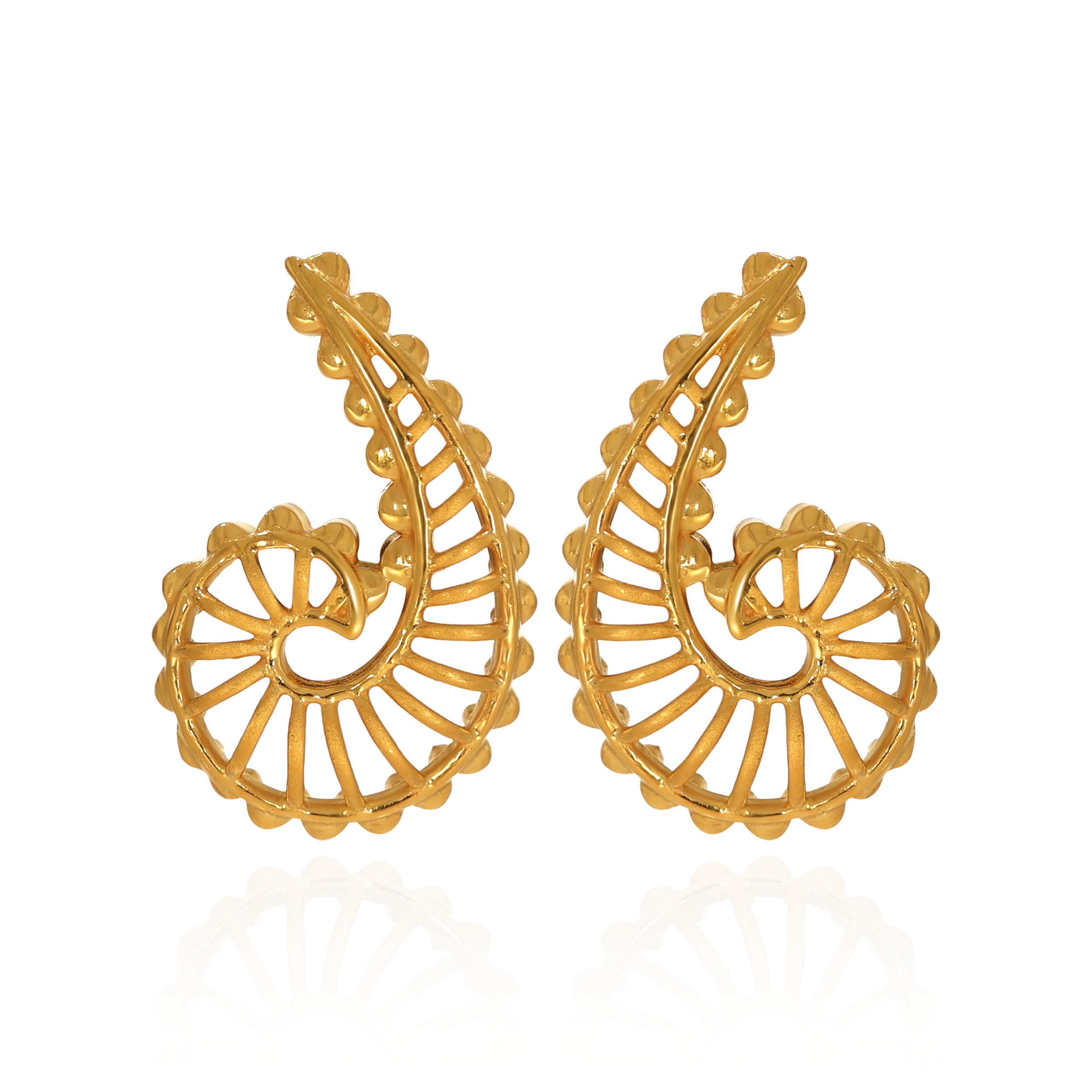 Nautilus Shell Gold Studs - Senco Gold and Diamonds