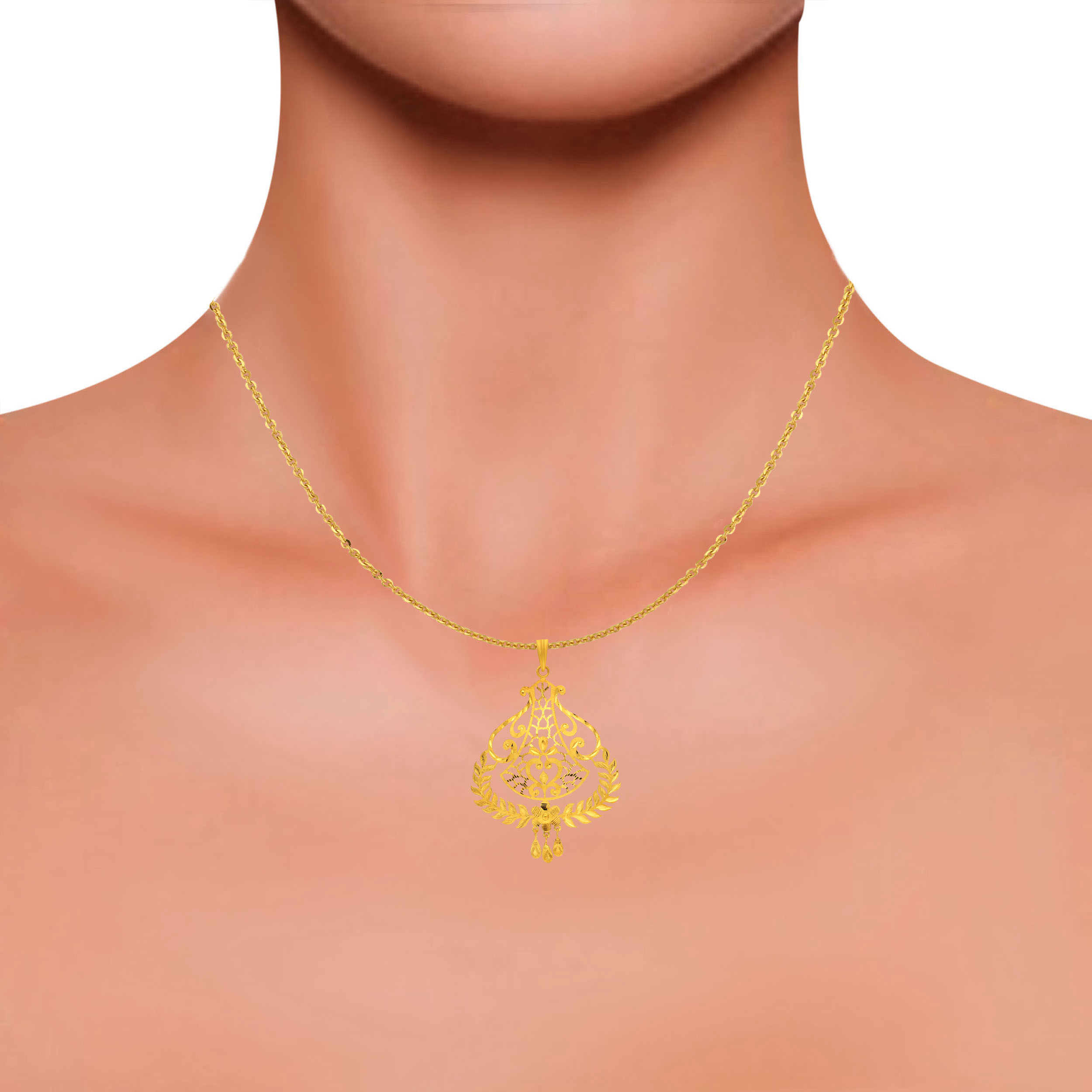 Leafy Embrace Gold Pendant - Senco Gold and Diamonds