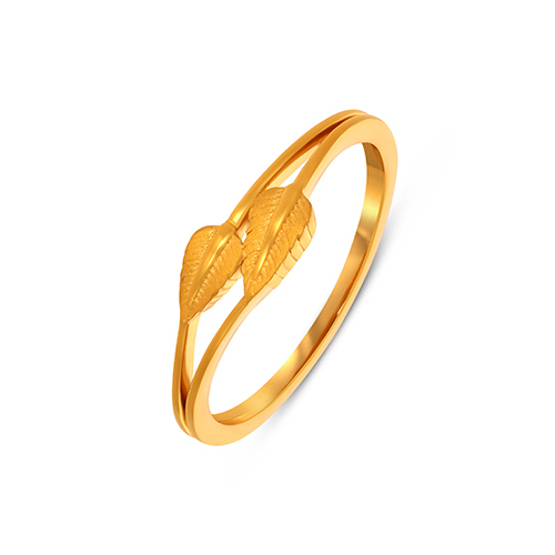 Gleam Leaf Minimal Gold Ring - Senco Gold and Diamonds